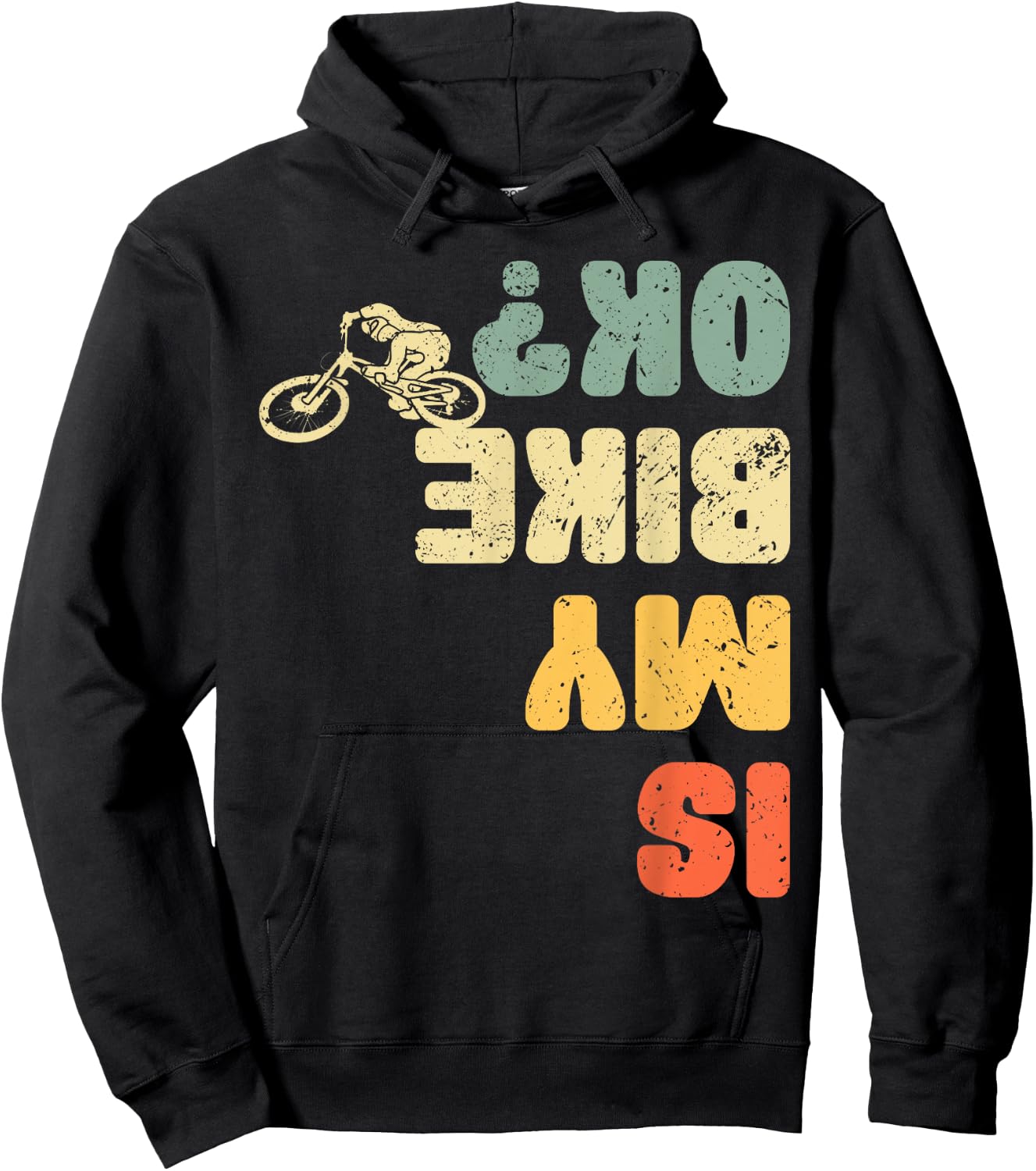 Retro Is My Bike Ok Youth Kids Vintage Cycling Hoodie - Hoodie | Black