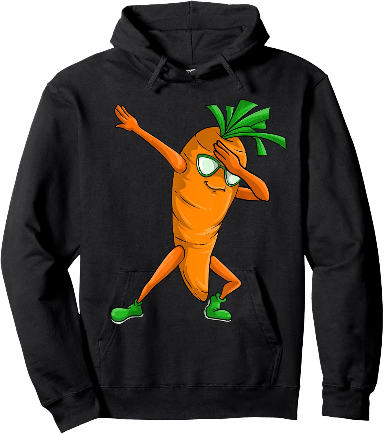 Funny Dabbing Carrot Gift | Cute Vegetable Lover Men Women Hoodie - Hoodie | Black