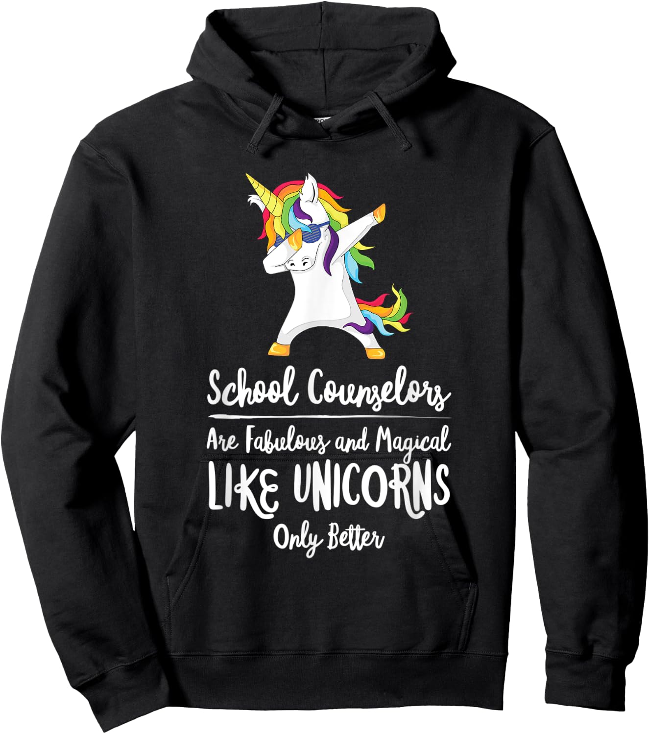 School Counselor Unicorn Teacher Therapist Counseling Advise Hoodie - Hoodie | Black