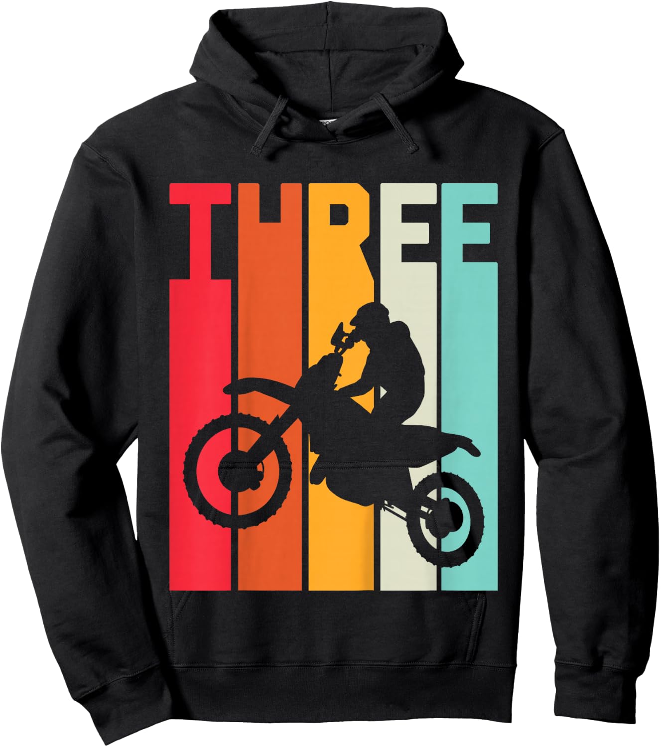 3th Birthday Retro Motocross 3 Years Boys Girl Dirt Bike Hoodie - Hoodie | Black