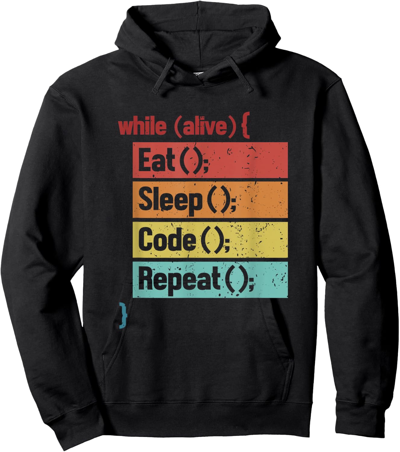 Eat Sleep Code Repeat Full Stack Coder Software Developer Hoodie - Hoodie | Black