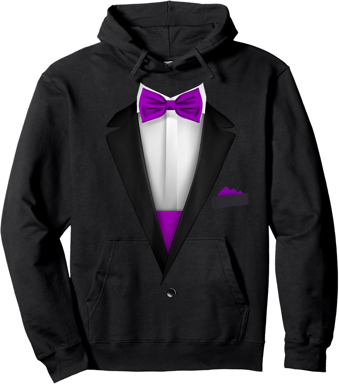 Tuxedo with Bowtie For Funny Wedding And Special Occasions Hoodie - Hoodie | Black
