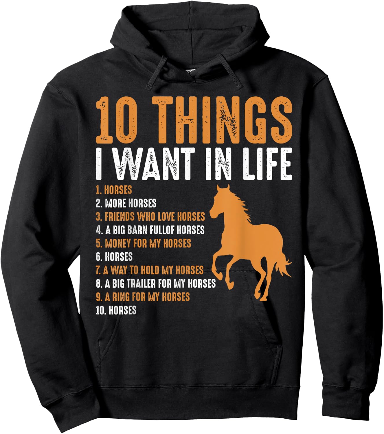 Funny Horse Shirt Women Kids Horse Lover Graphic Hoodie - Hoodie | Black