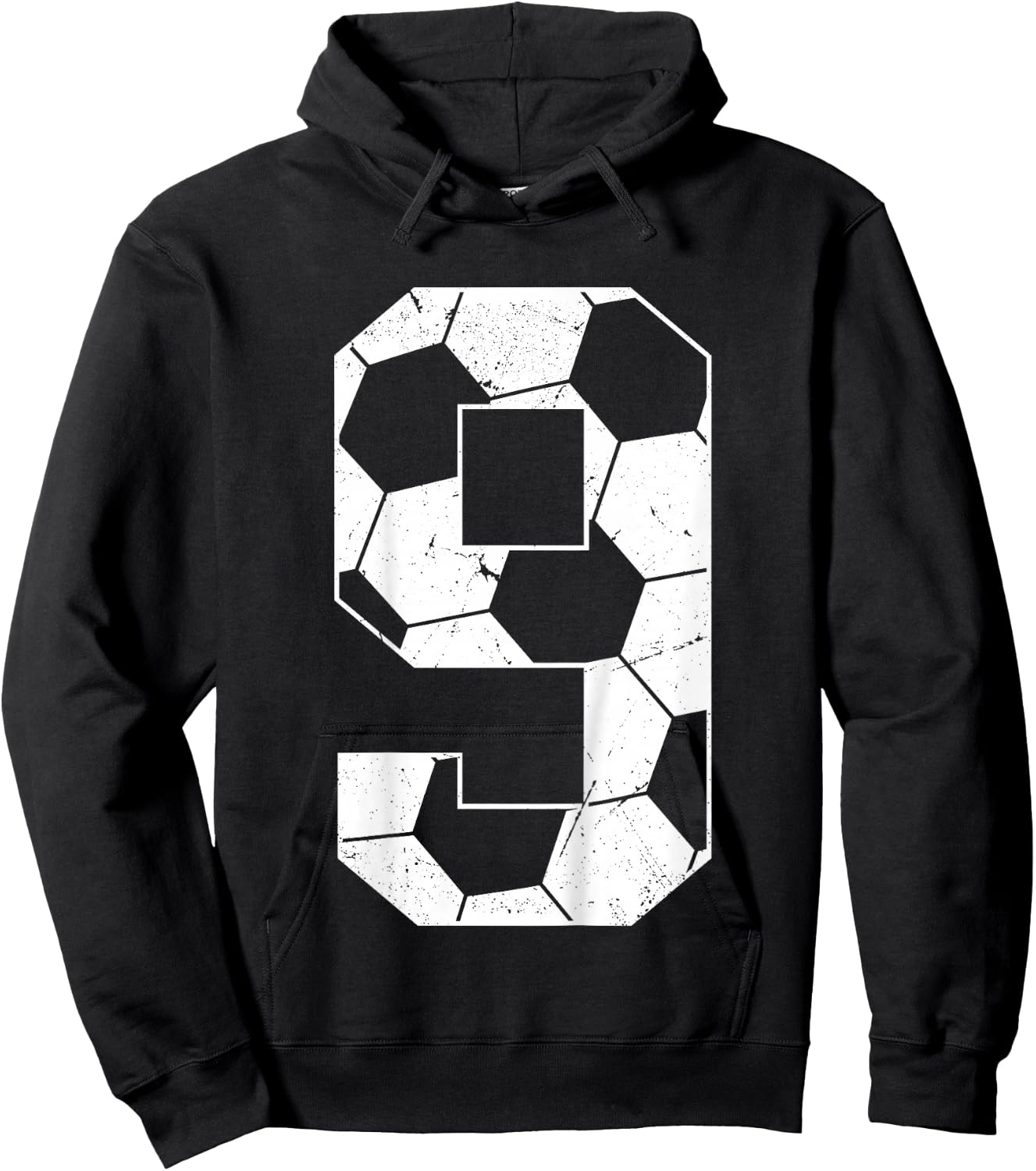 Kids 9th Birthday Boy Soccer Player Football 9 Years Old Hoodie - Hoodie | Black