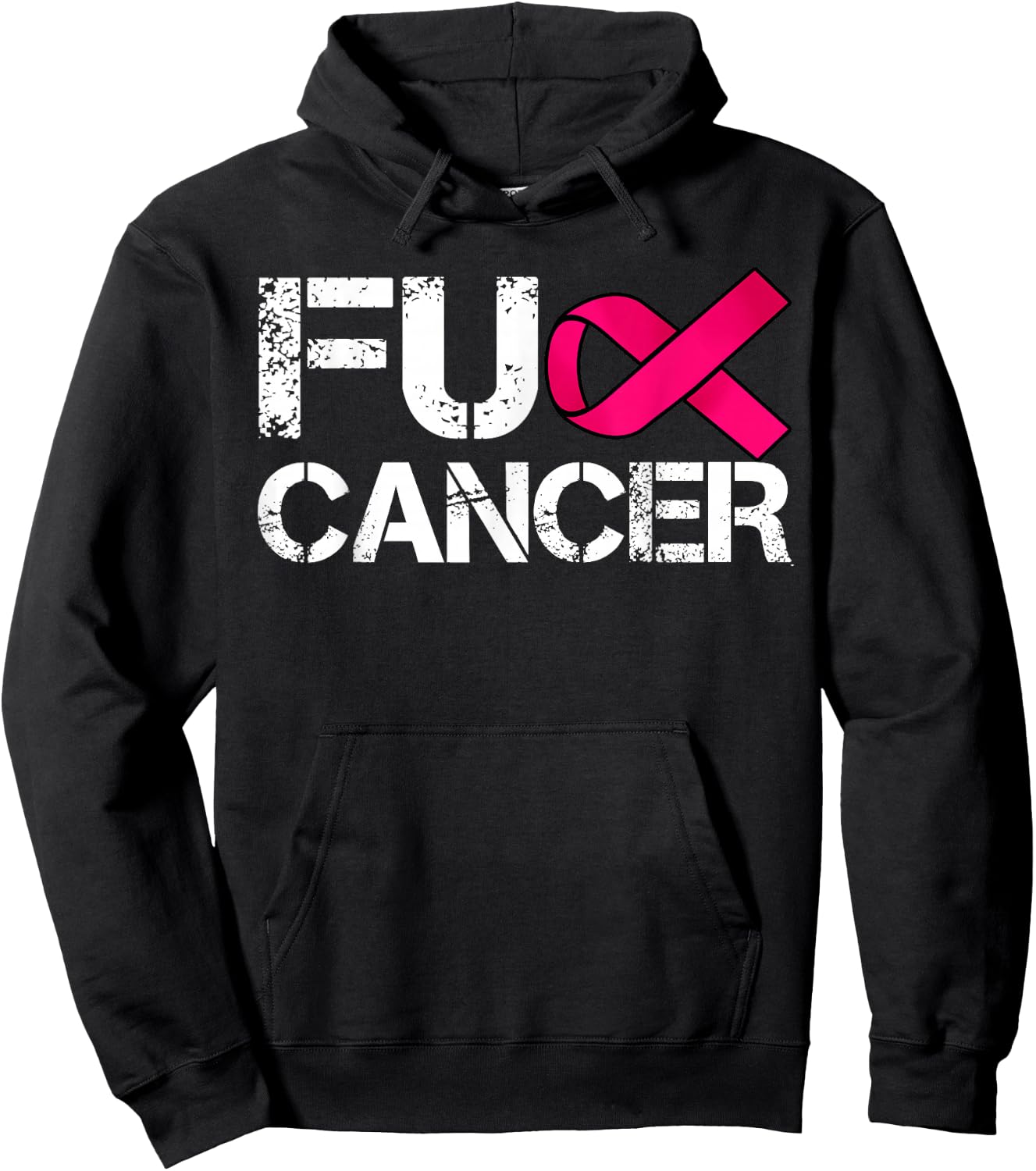 Fuck Cancer I Hate Cancer Breast Cancer Awareness Men Hoodie - Hoodie | Black
