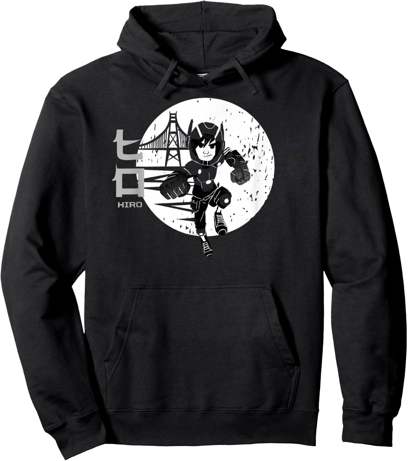 Disney Big Hero 6 Hiro Hamada Kanji San Fransokyo Vintage Hoodie - Hoodie | Black