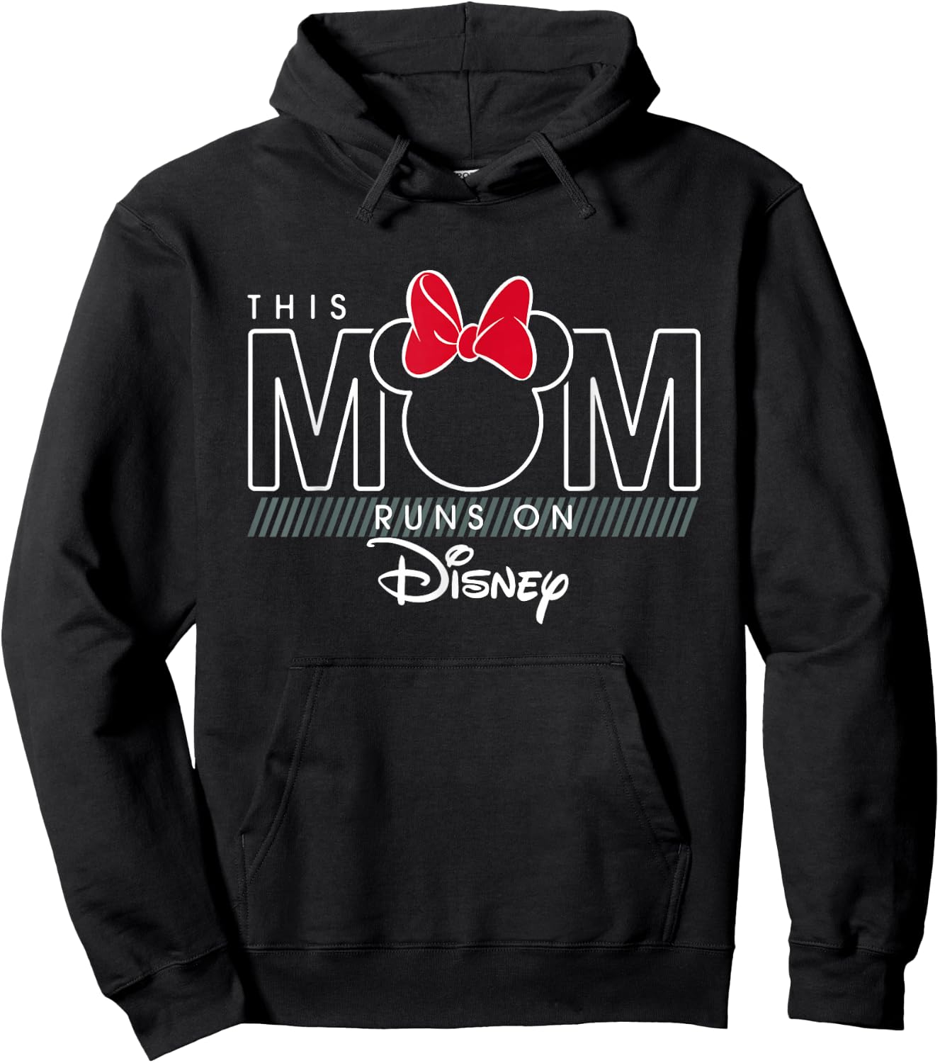 Disney Minnie Mouse This Mom Runs on Disney Hoodie - Hoodie | Black