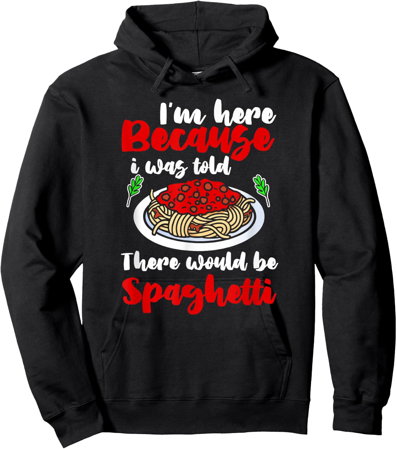 Funny spaghetti noodles macaroni Italian Hoodie - Hoodie | Black