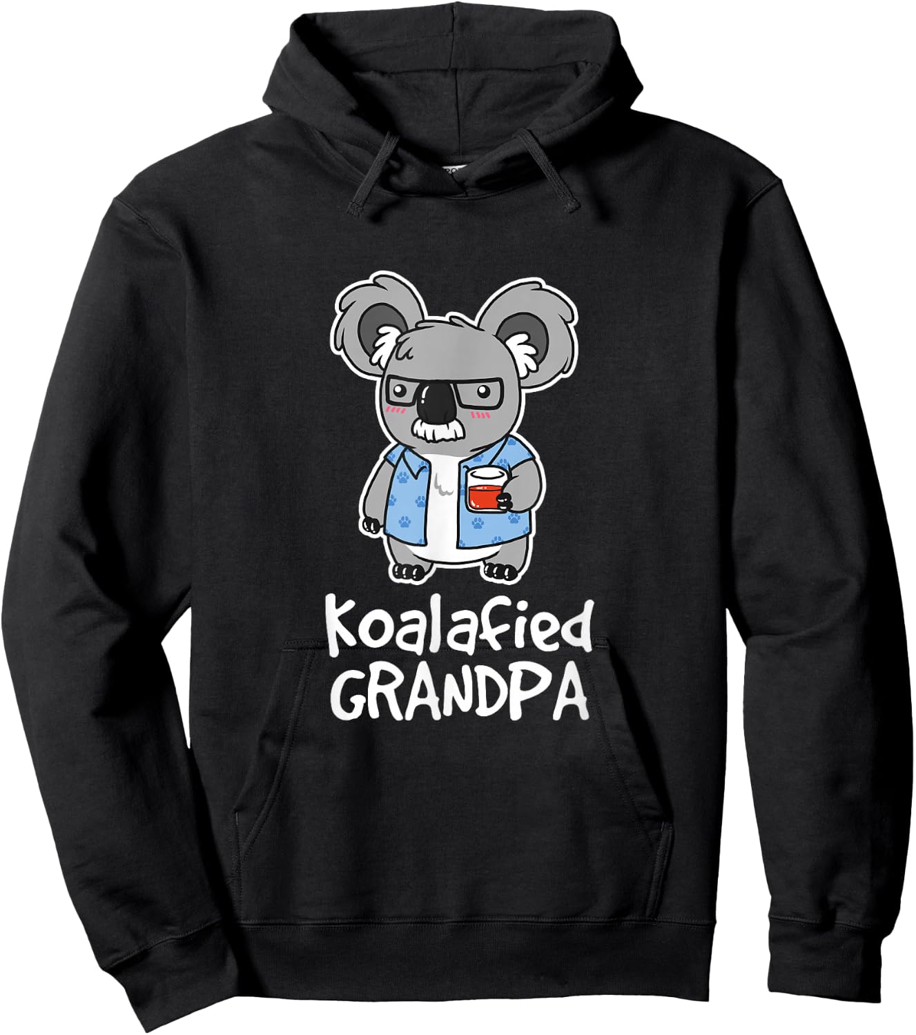 Koalafied Grandpa Koala Bear Animal Lover Daddy Hoodie - Hoodie | Black