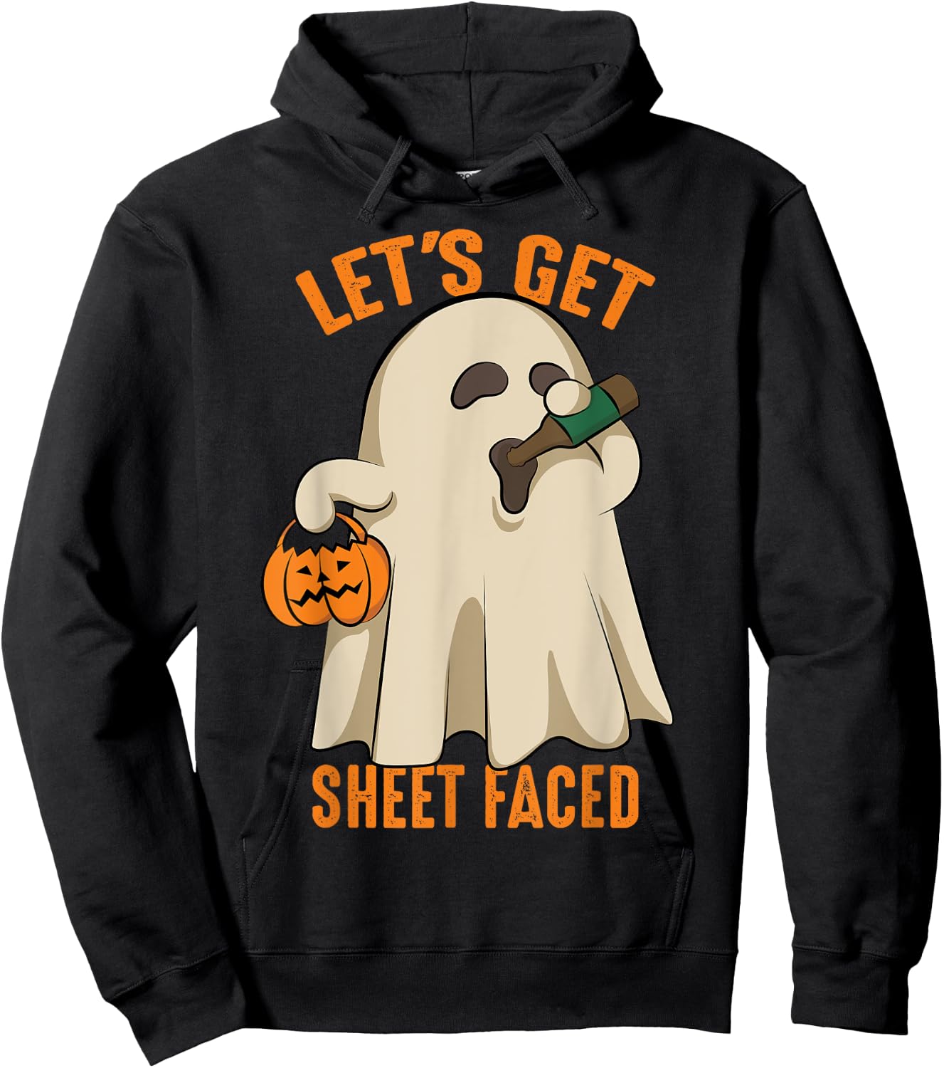 Let's Get Sheet Faced | Funny Halloween Drinking Gift Hoodie - Hoodie | Black