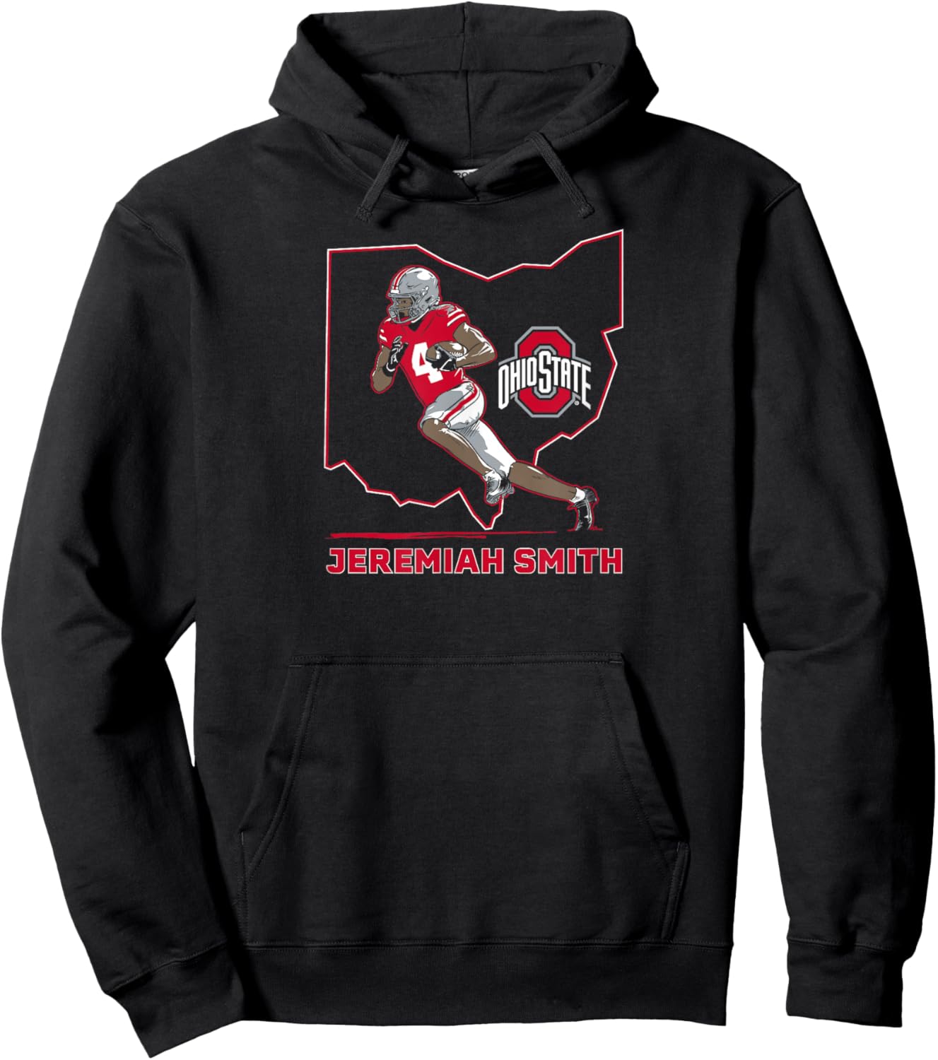 Ohio State Football: Jeremiah Smith State Star Hoodie - Hoodie | Black