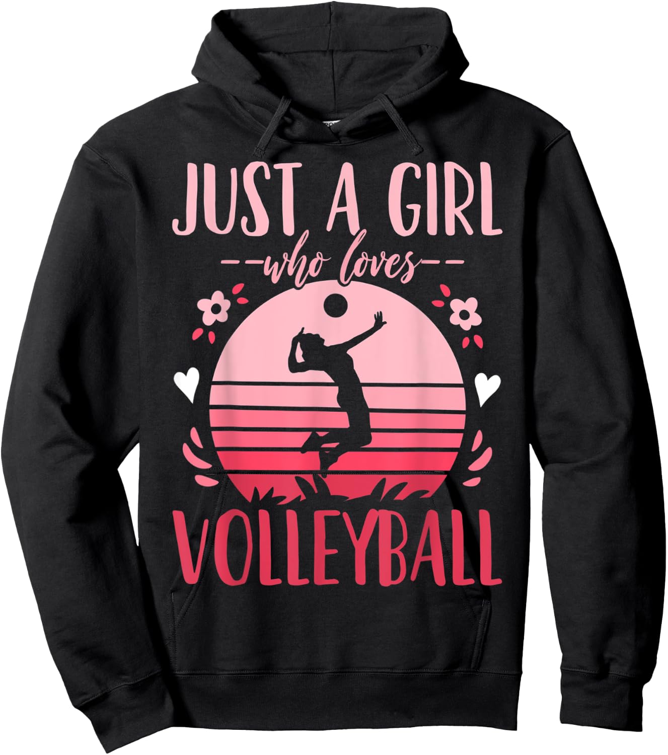 Volleyball Just a Girl Who Loves Volleyball Retro Hoodie - Hoodie | Black