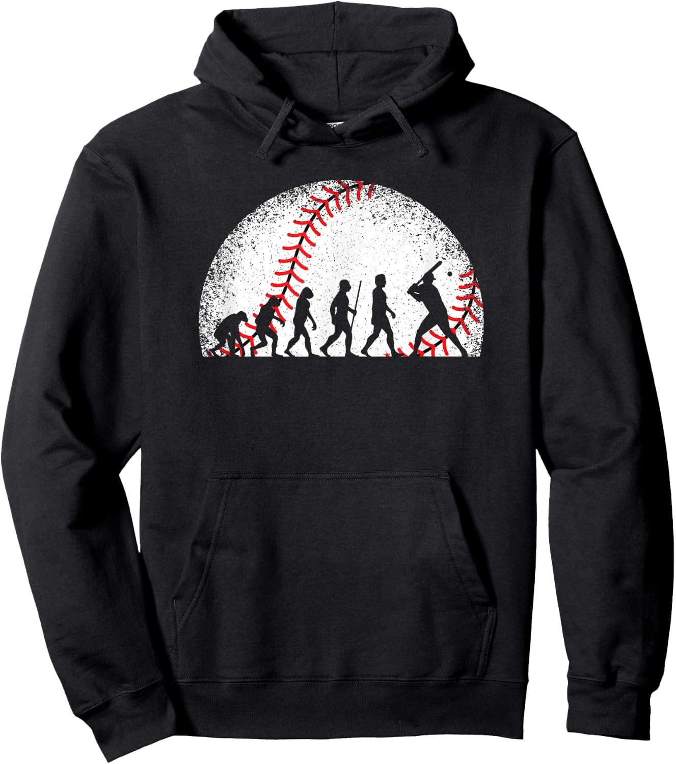 Baseball Evolution Vintage Baseball Player Men Boys Hoodie - Hoodie | Black