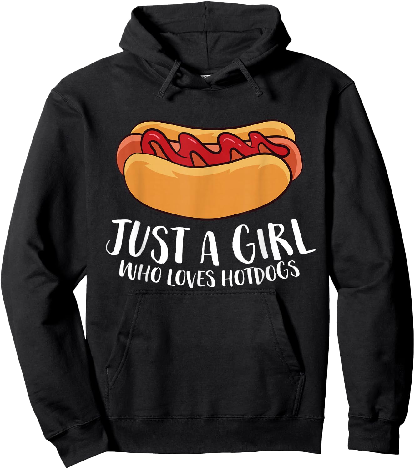 Just a Girl Who Loves Hotdogs Small Hoodie - Hoodie | Black