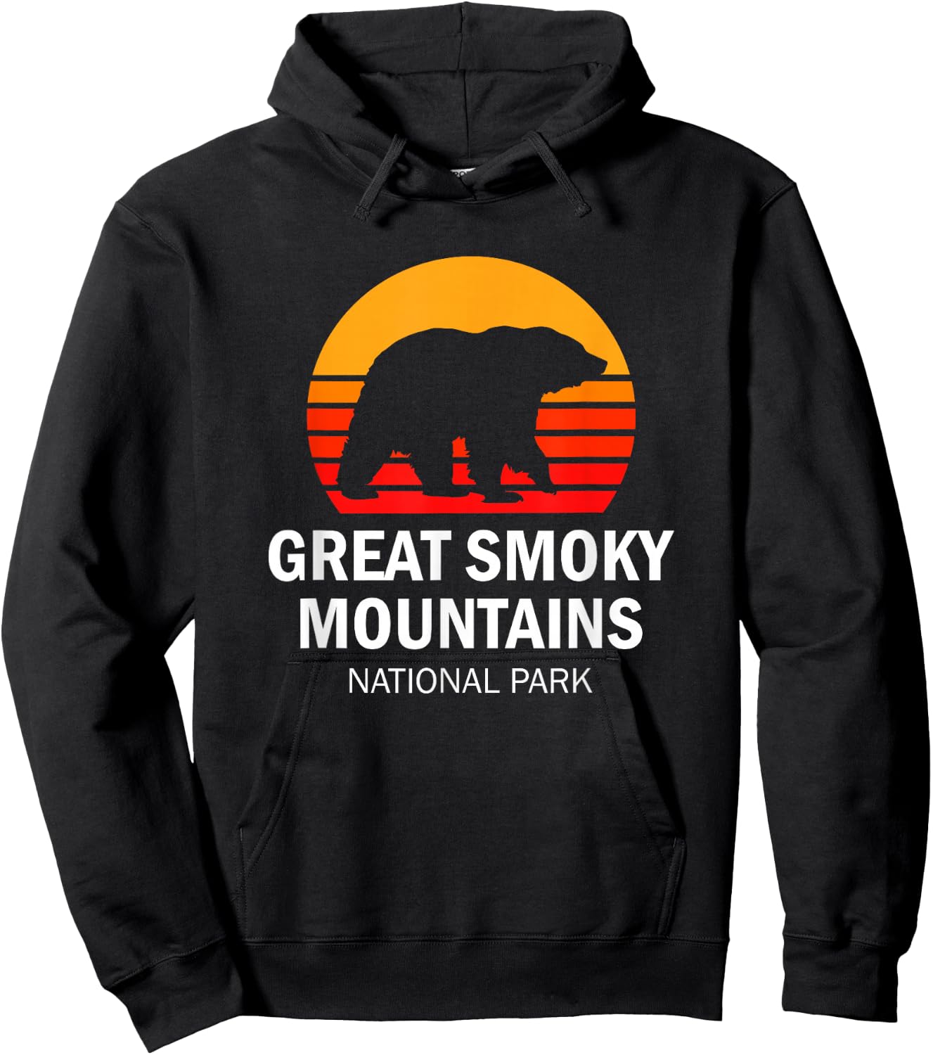 Vintage Great Smoky Mountains National Park Bear Hoodie - Hoodie | Black