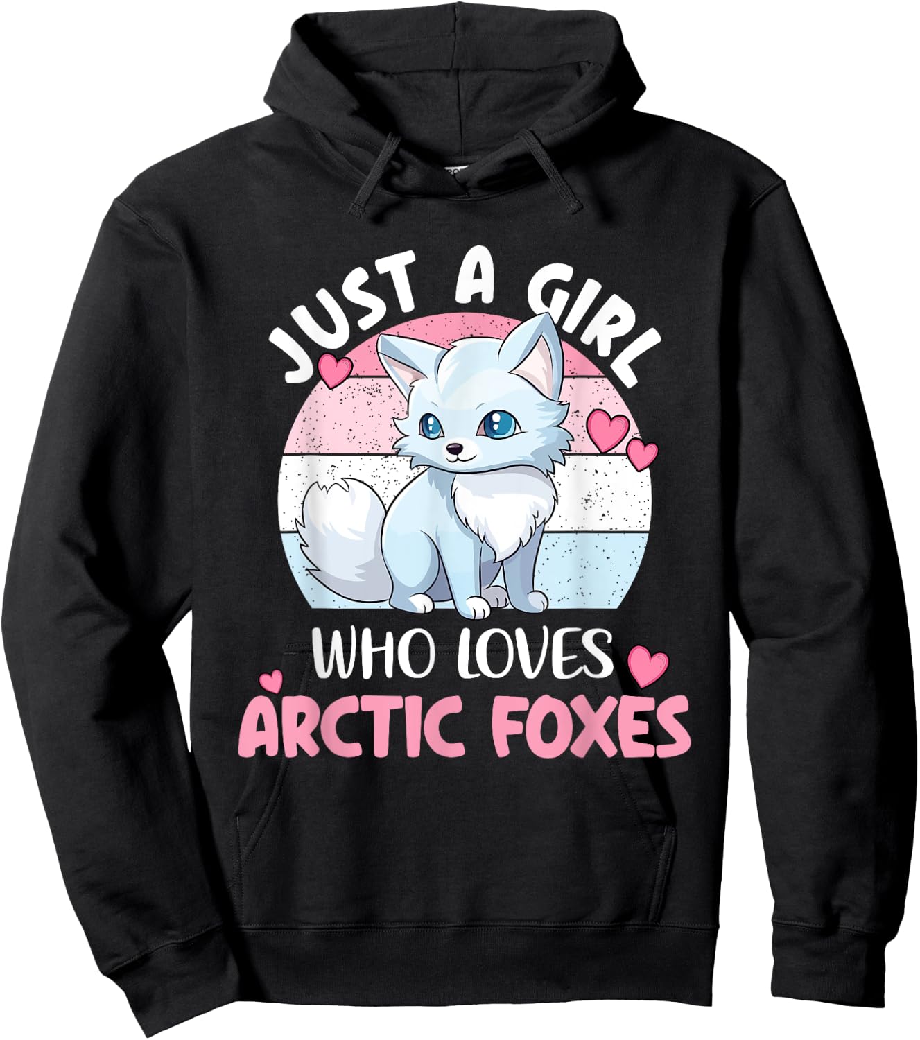 Just A Girl Who Loves Arctic Foxes Kid Cute Arctic Fox Lover Hoodie - Hoodie | Black