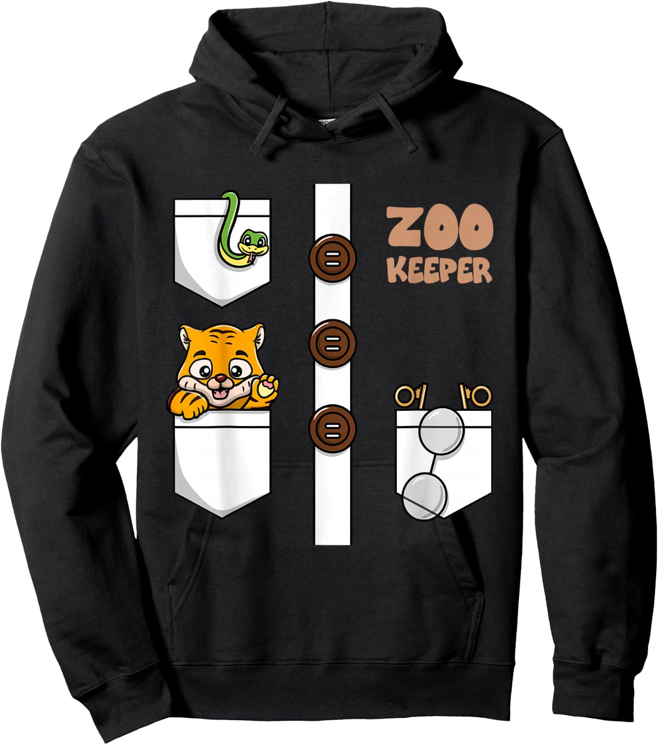 Funny Zookeeper Costume Zoo Keeper Boys Girls Hoodie - Hoodie | Black