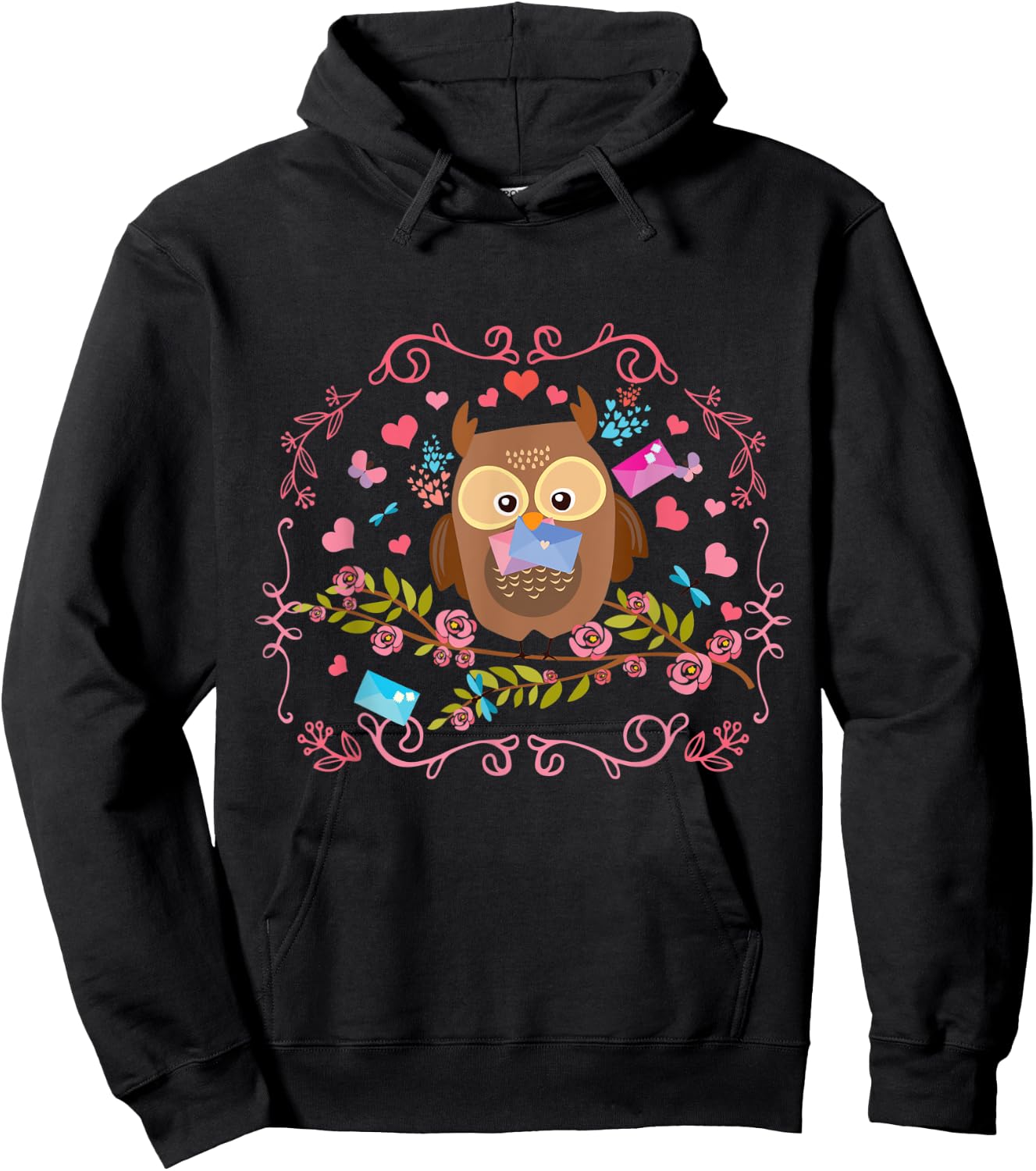 Cute Bird Toddlers Girls Gift Animal Owl Hoodie - Hoodie | Black