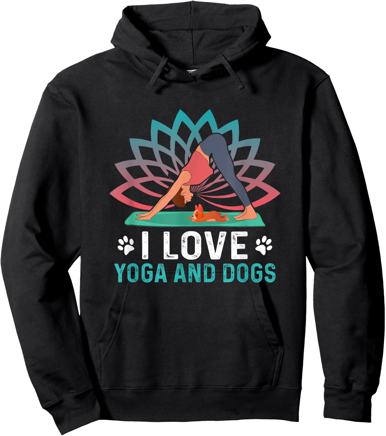 Yoga And Dogs Meditation Women Yoga Saying Funny Yoga Dog Hoodie - Hoodie | Black
