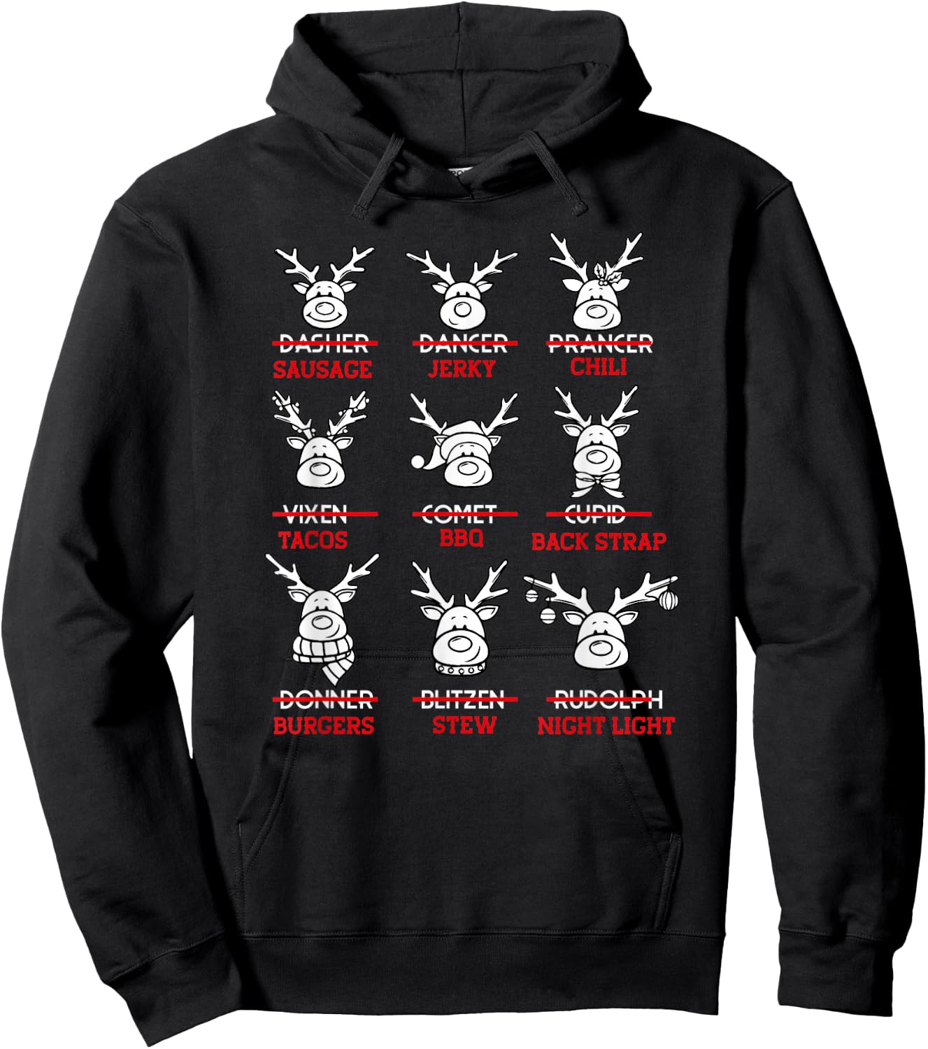 Funny Christmas Deer Bow Hunting Santa Men Women Hunter Gift Hoodie - Hoodie | Black