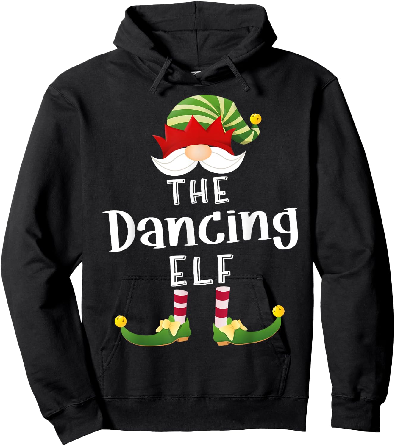 Dancing Elf Group Christmas Funny Pajama Party Hoodie - Hoodie | Black