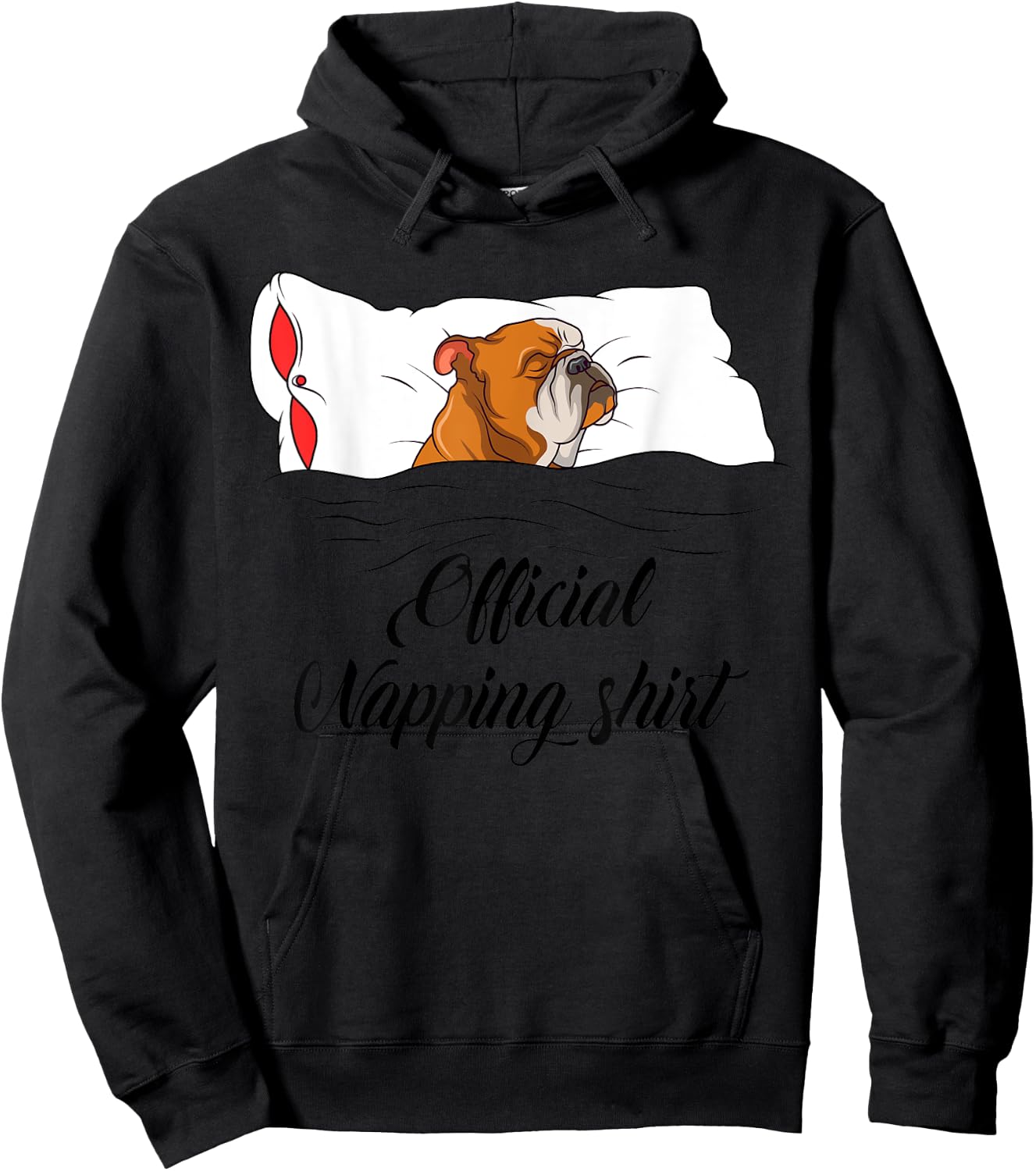 Sleeping English Bulldog Pyjamas Gift Official Napping Hoodie - Hoodie | Black