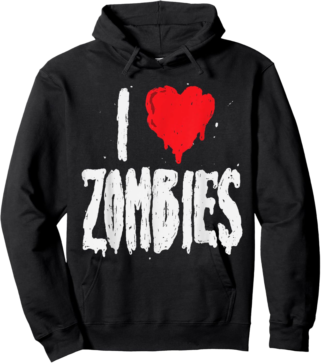 I Love Zombies - Halloween Holiday Zombie Lover Quote Hoodie - Hoodie | Black