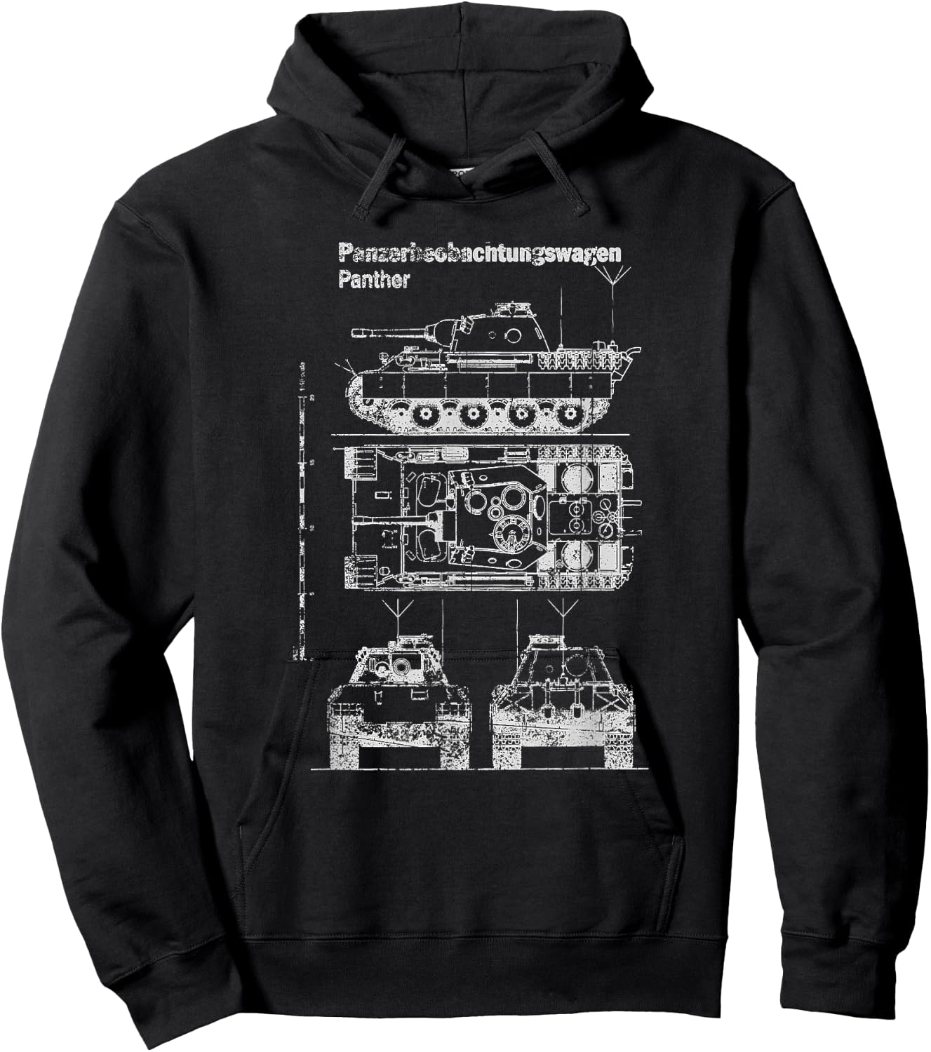 1942 German Panzer Panther Tank WWII Sd.Kfz. 171 Hoodie - Hoodie | Black