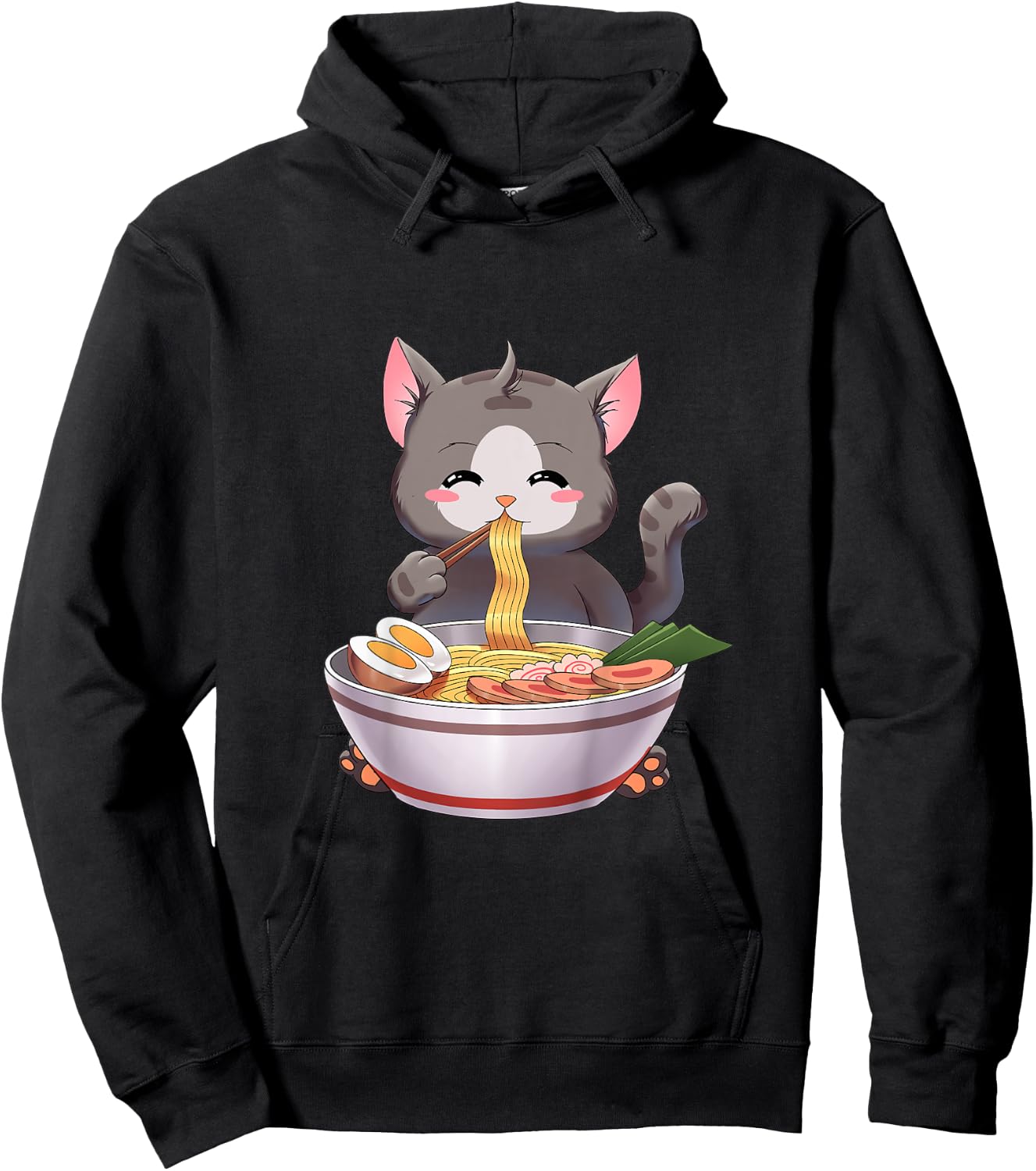 Kids Children Ramen Cat Japanese Gift Kawaii Anime for toddler Hoodie - Hoodie | Black