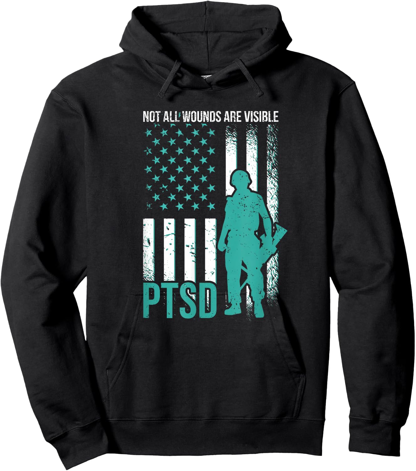 Not All Wounds Are Visible - PTSD Awareness Hoodie - Hoodie | Black