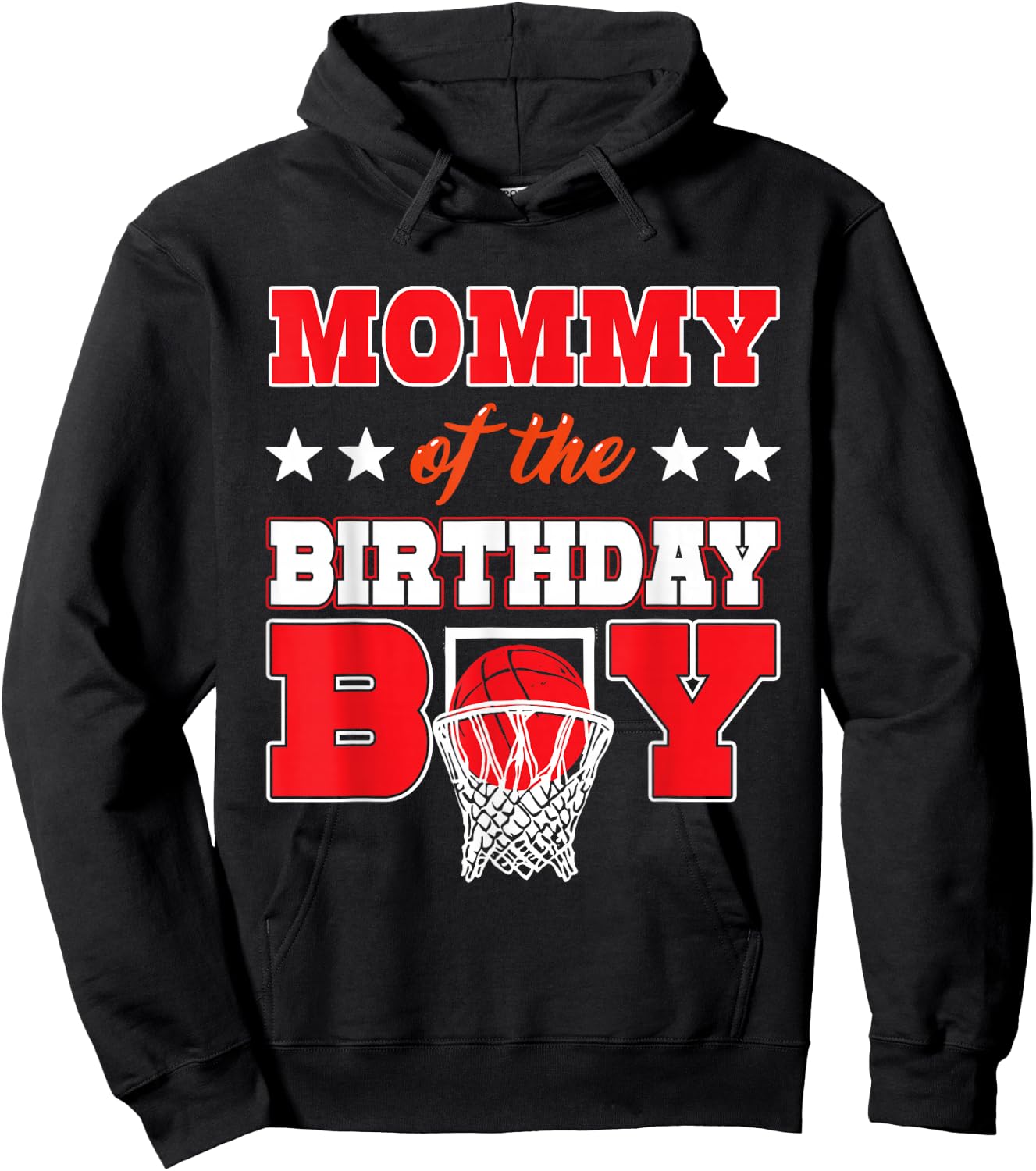 Basketball Party Mommy of the Birthday Boy Baller Family Mom Hoodie - Hoodie | Black