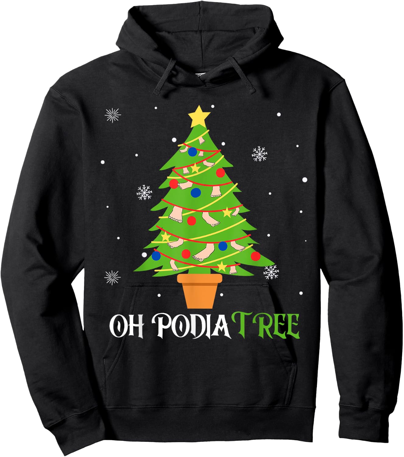 Podiatry Christmas Tree Podiatrist Foot Medical Assistant Hoodie - Hoodie | Black