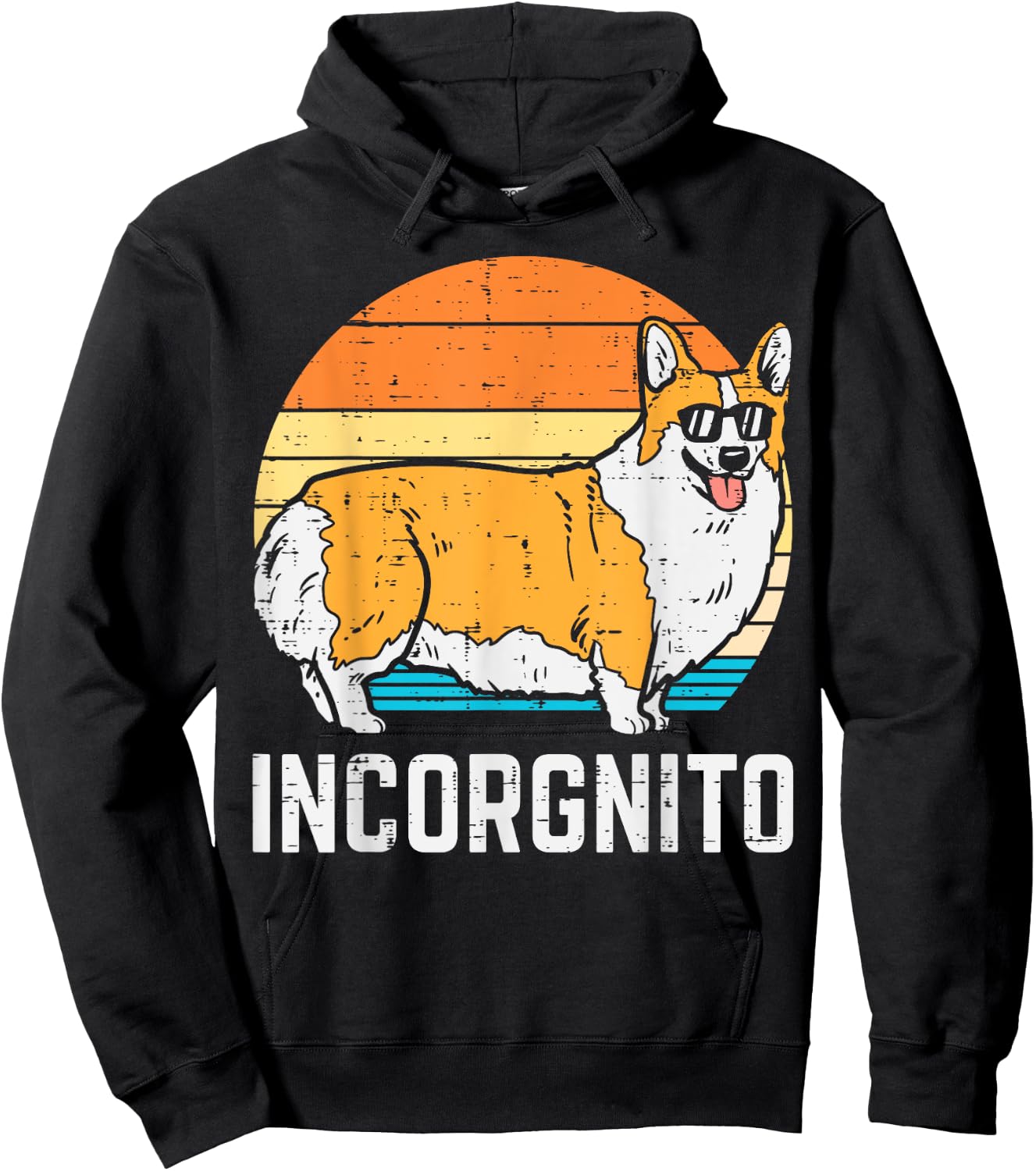Incorgnito Pembroke Welsh Corgi Retro Pet Dog Lover Gift Men Women Kids Hoodie - Hoodie | Black