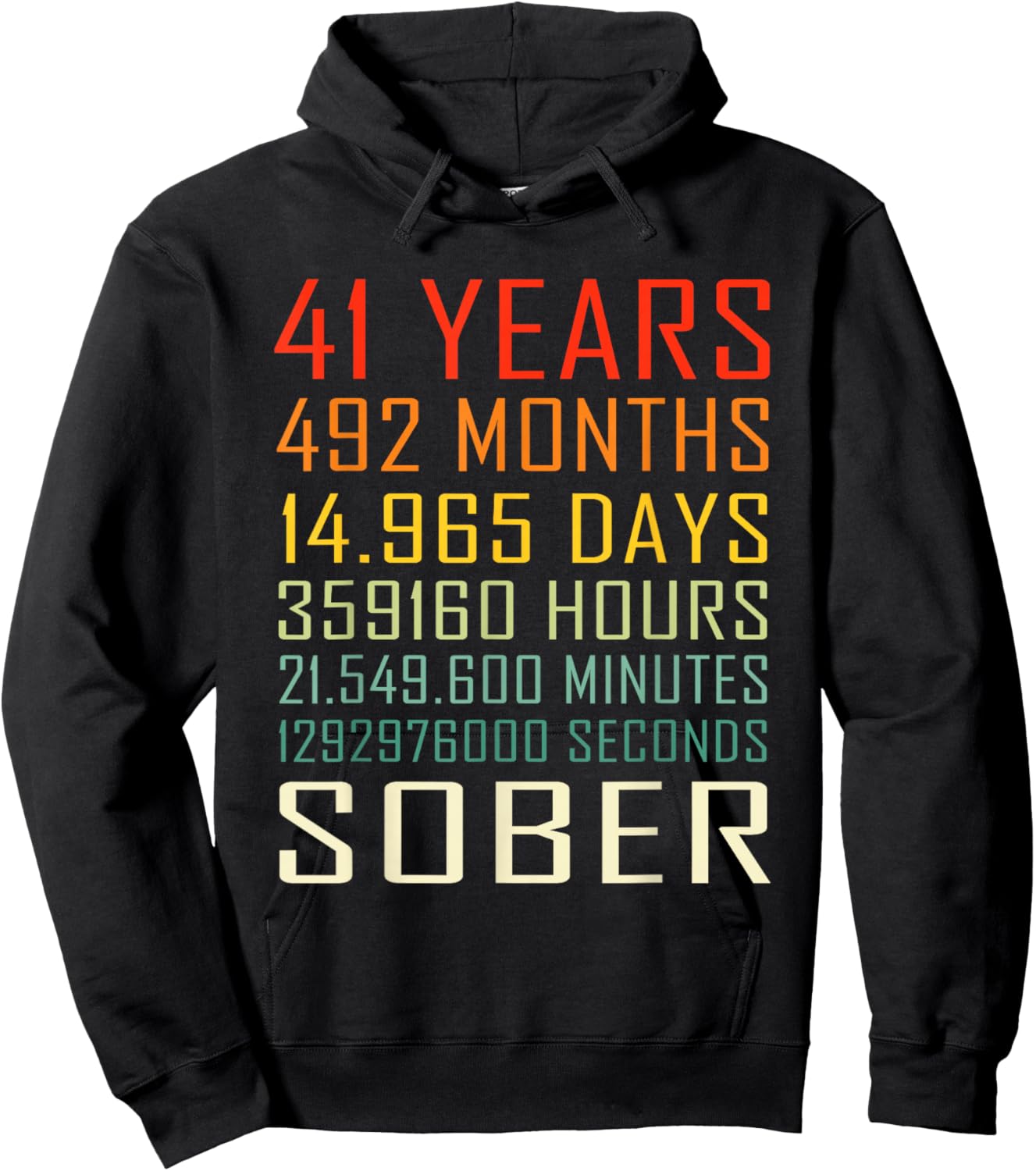 41 Year Sobriety Anniversary Vintage 41 Years Sober Hoodie - Hoodie | Black
