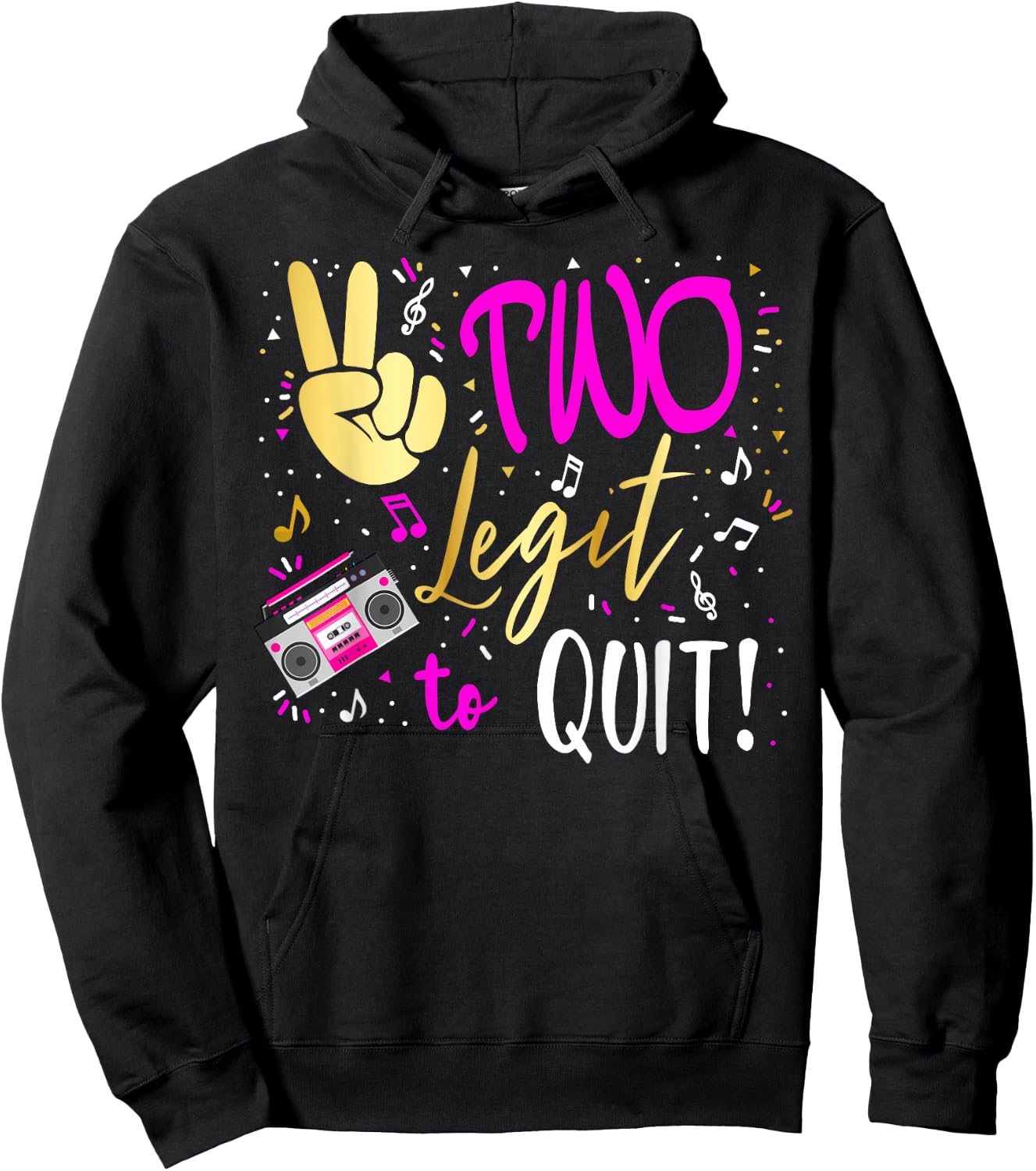 Two 2nd. Birthday Party Matching Costume Hoodie - Hoodie | Black