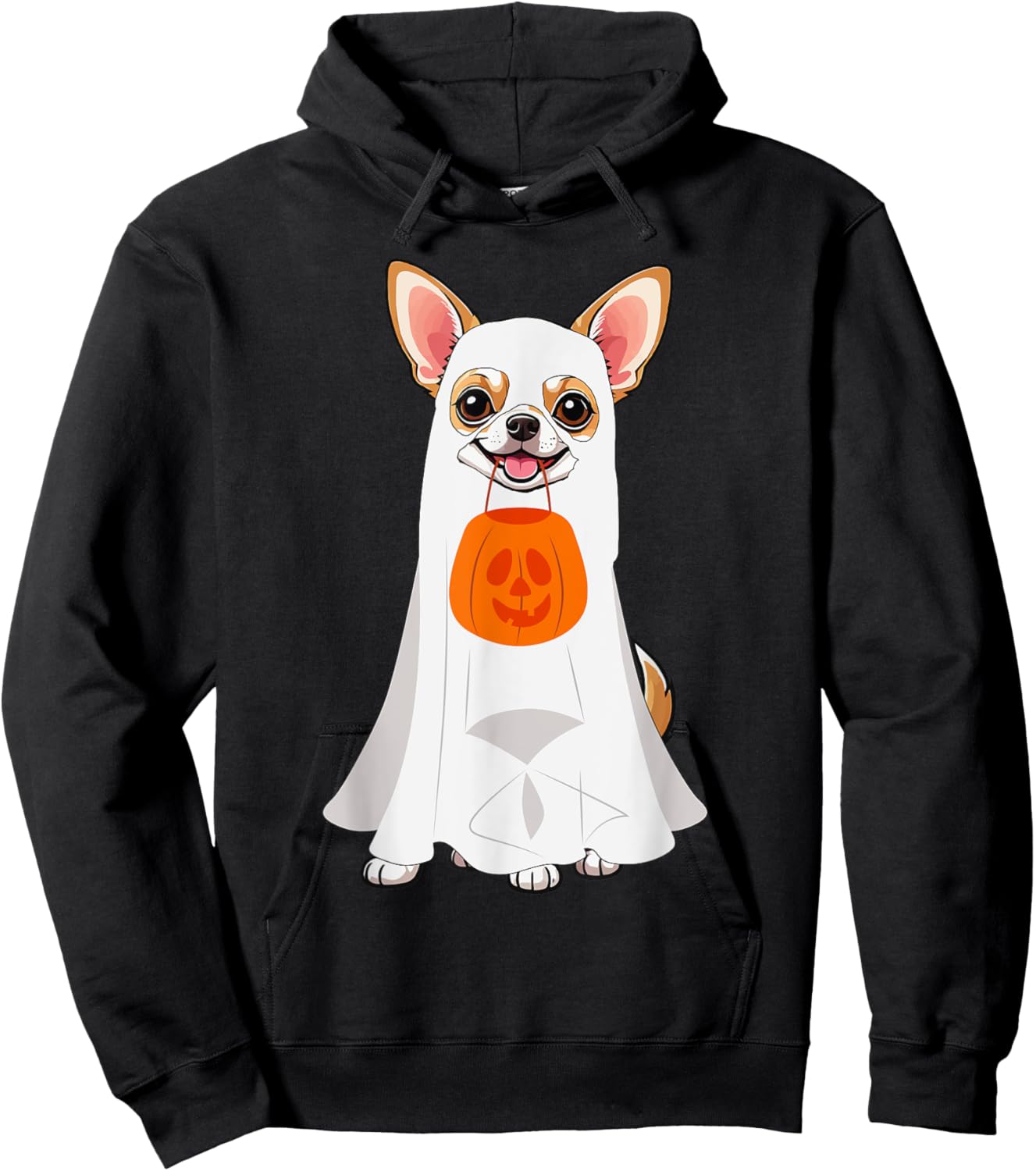 Chihuahua Ghost Pumpkin Halloween Fall Dog Lover Women Men Hoodie - Hoodie | Black