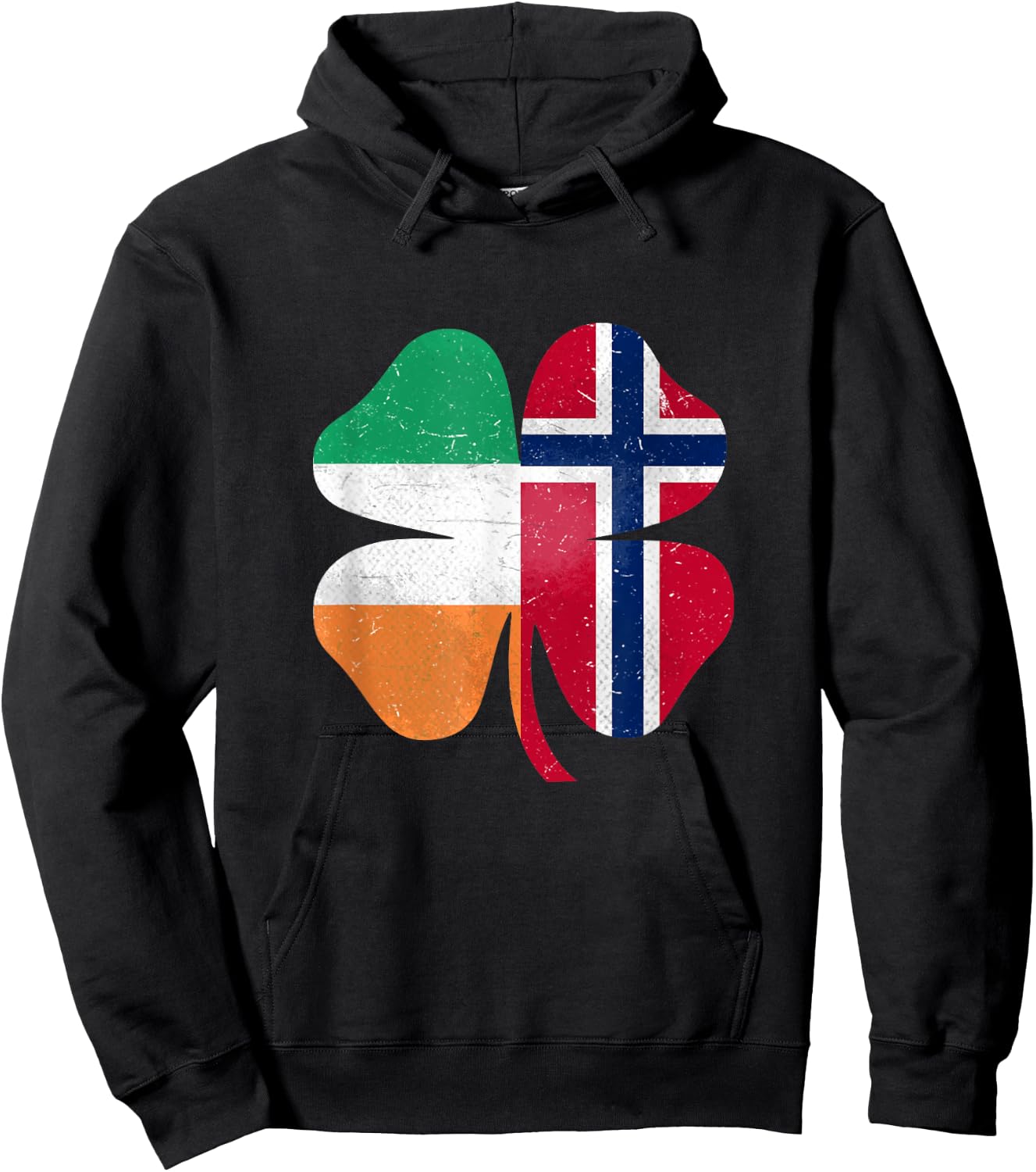 Norwegian Irish Shamrock Norway Ireland St. Patrick's Day Hoodie - Hoodie | Black