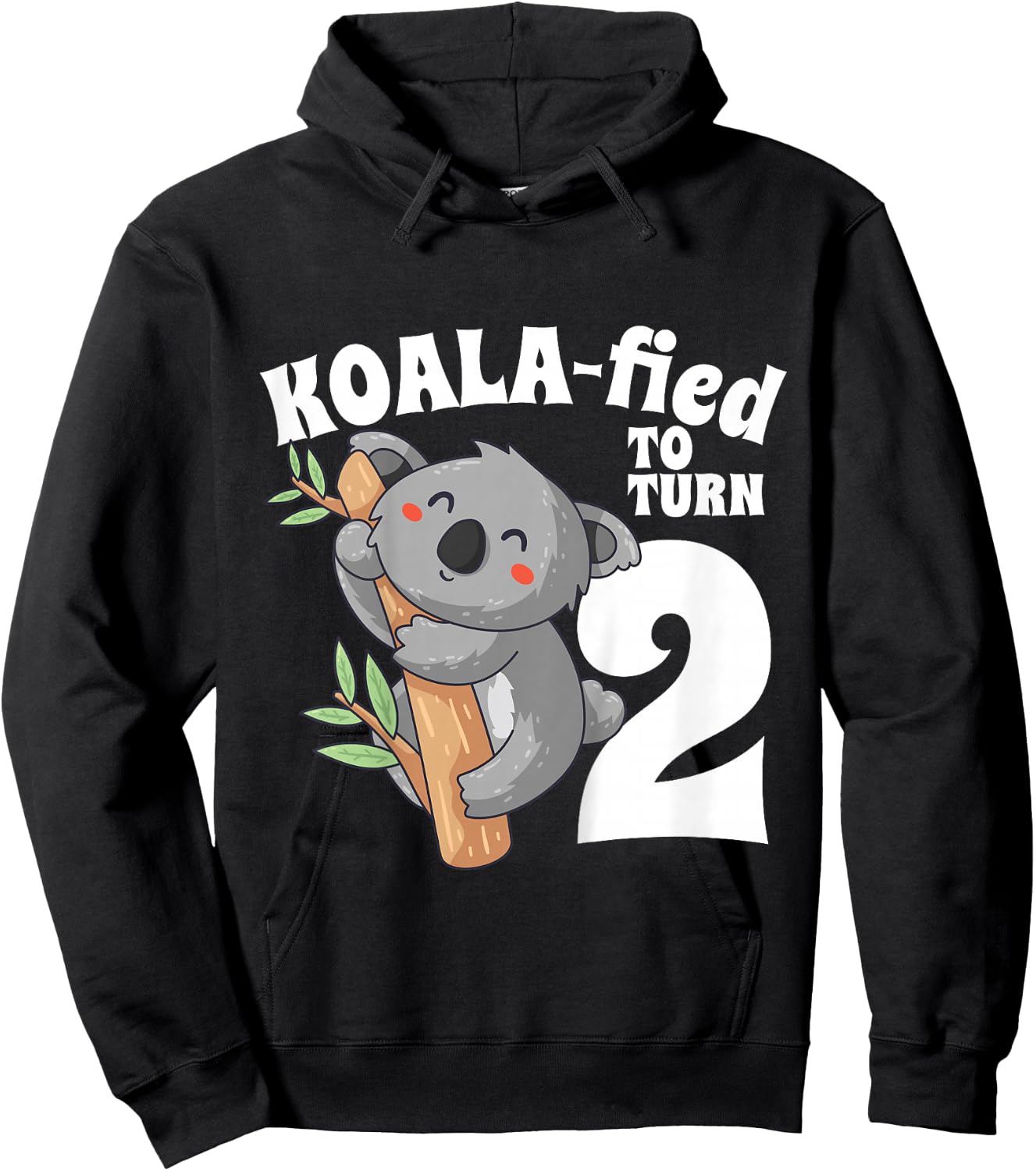 2 Year Old Koala Birthday Koalafied Girl Cute 2nd Girls Gift Hoodie - Hoodie | Black