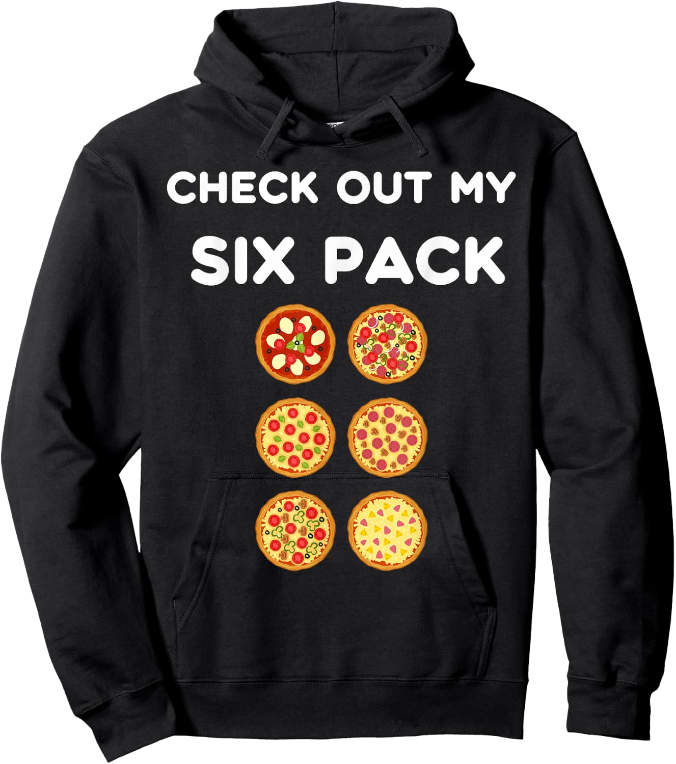 Check Out My Six Pack Pizza Pack, Funny Gym Fitness Hoodie - Hoodie | Black