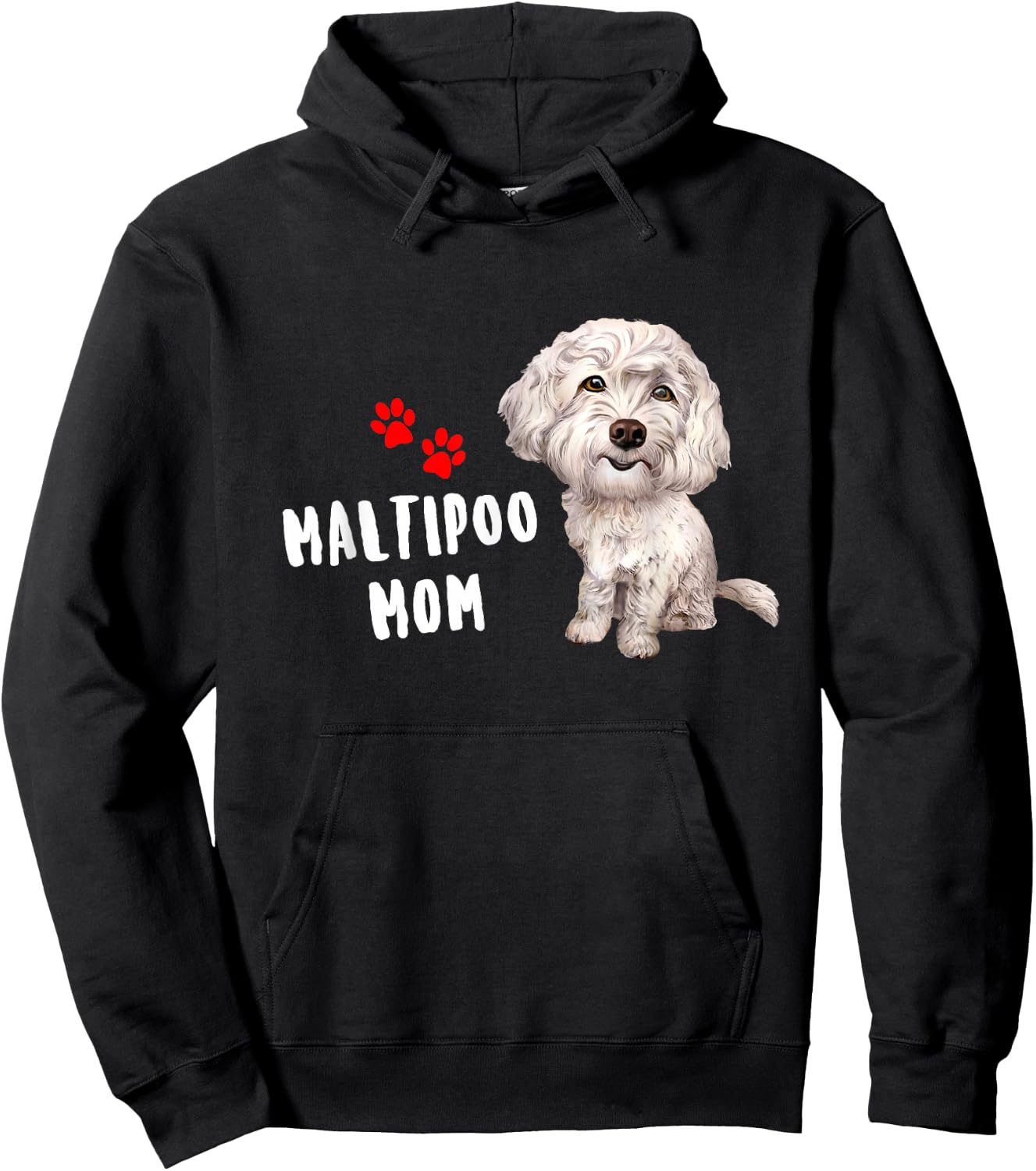 Maltipoo Mom Design Perfect For Maltese Poodle Dog Mama Hoodie - Hoodie | Black