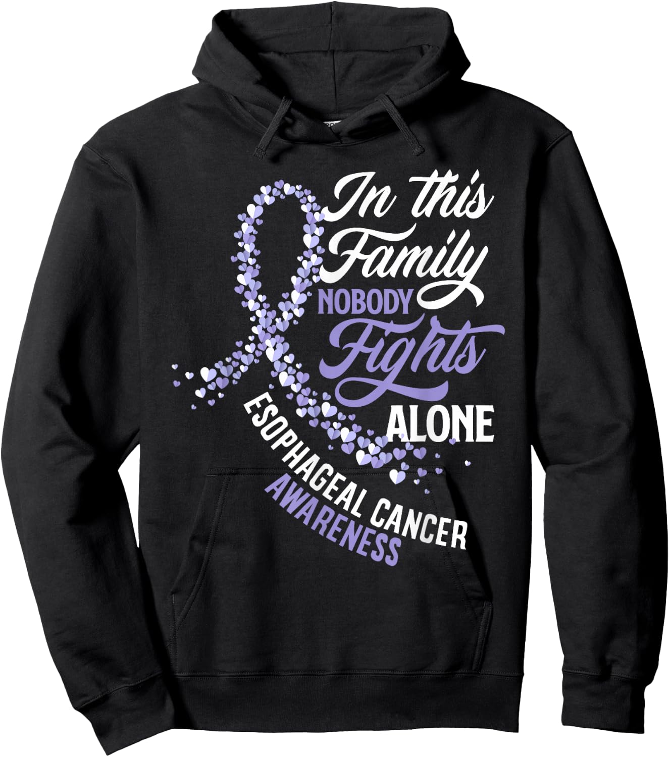 In This Family Nobody Fights Alone Esophageal Cancer Hoodie - Hoodie | Black