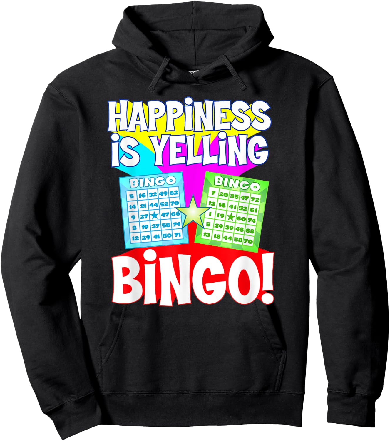 Funny Bingo Queen - Happiness is Yelling Bingo! Hoodie - Hoodie | Black