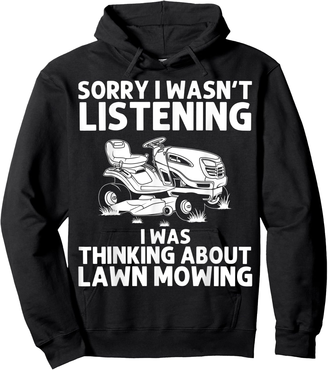 Funny Lawn Mowing Gift Men Women Lawn Mower Farm Gardening Hoodie - Hoodie | Black