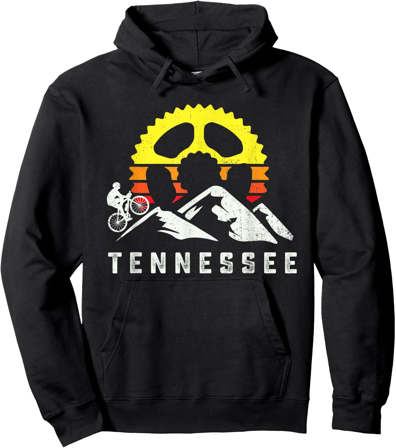 Tennessee Mountain Biking Retro Bike Rider MTB Cyclist Race Hoodie - Hoodie | Black