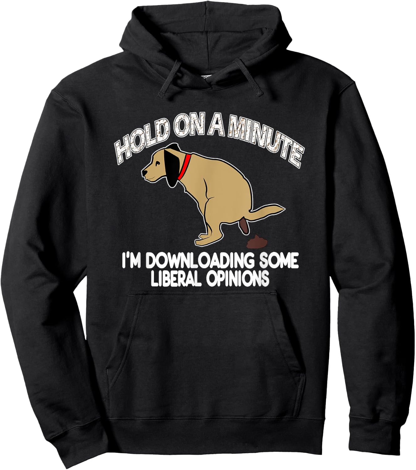 Funny Conservative Politics Liberal Opinions Pooping Dog Hoodie - Hoodie | Black