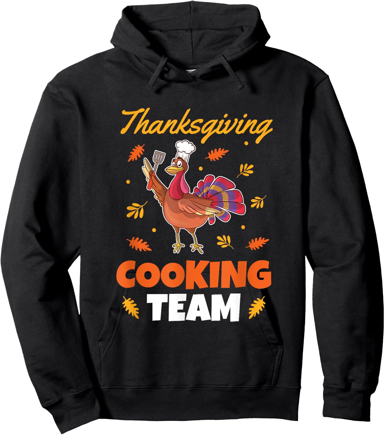 Funny Turkey Chef Outfit Men Women Thanksgiving Cooking Team Hoodie - Hoodie | Black