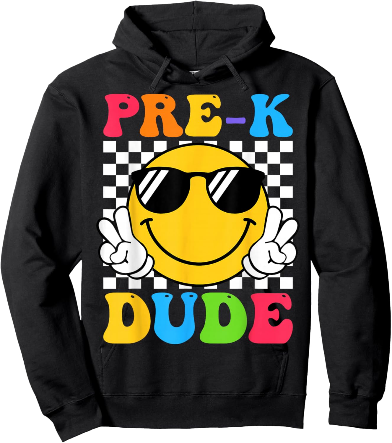 Groovy Pre-K Dude First Day of Preschool Back to School Hoodie - Hoodie | Black