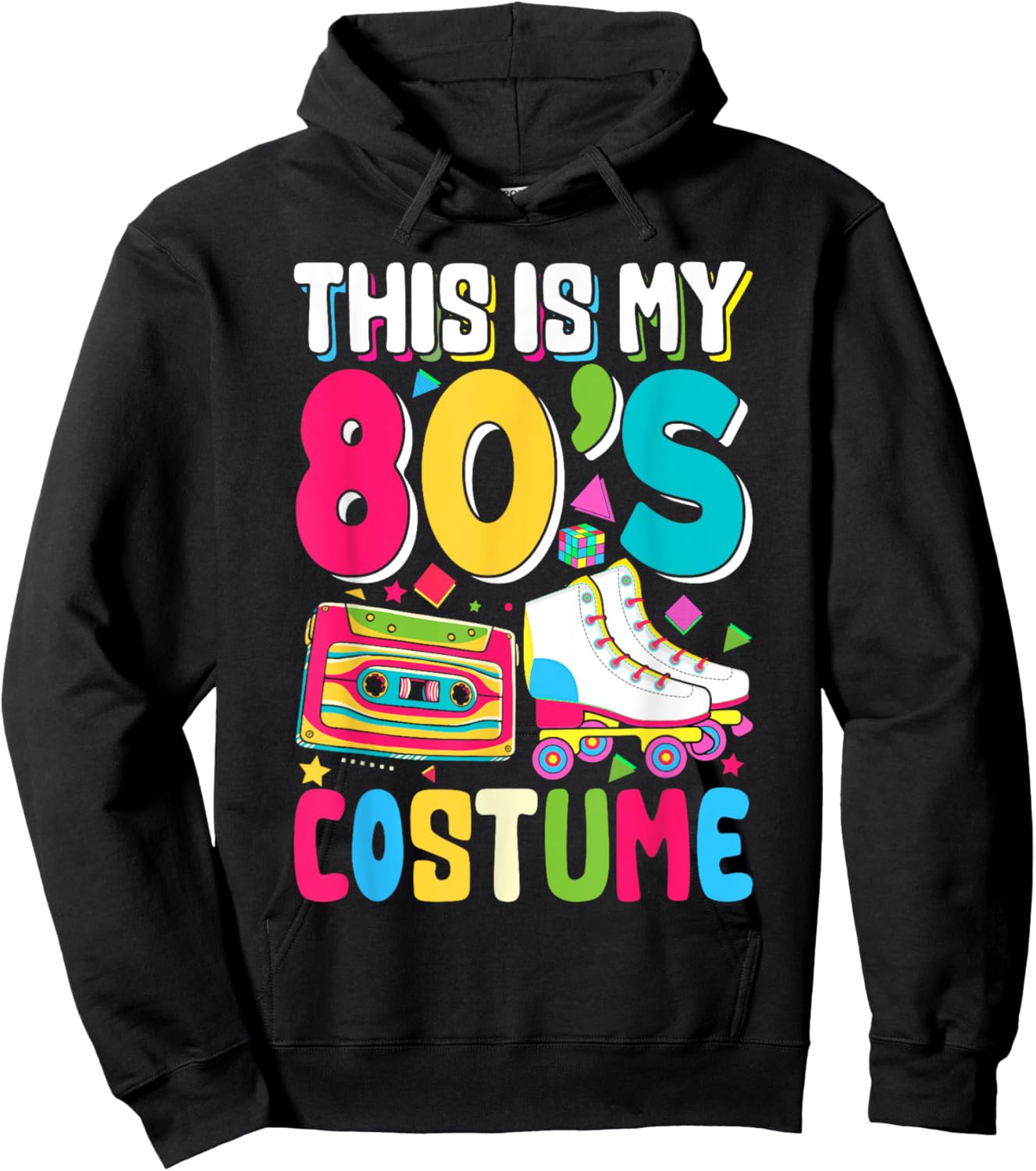 This Is My 80s Costume Shirt Outfit Men Women 80's 90s Party Hoodie - Hoodie | Black