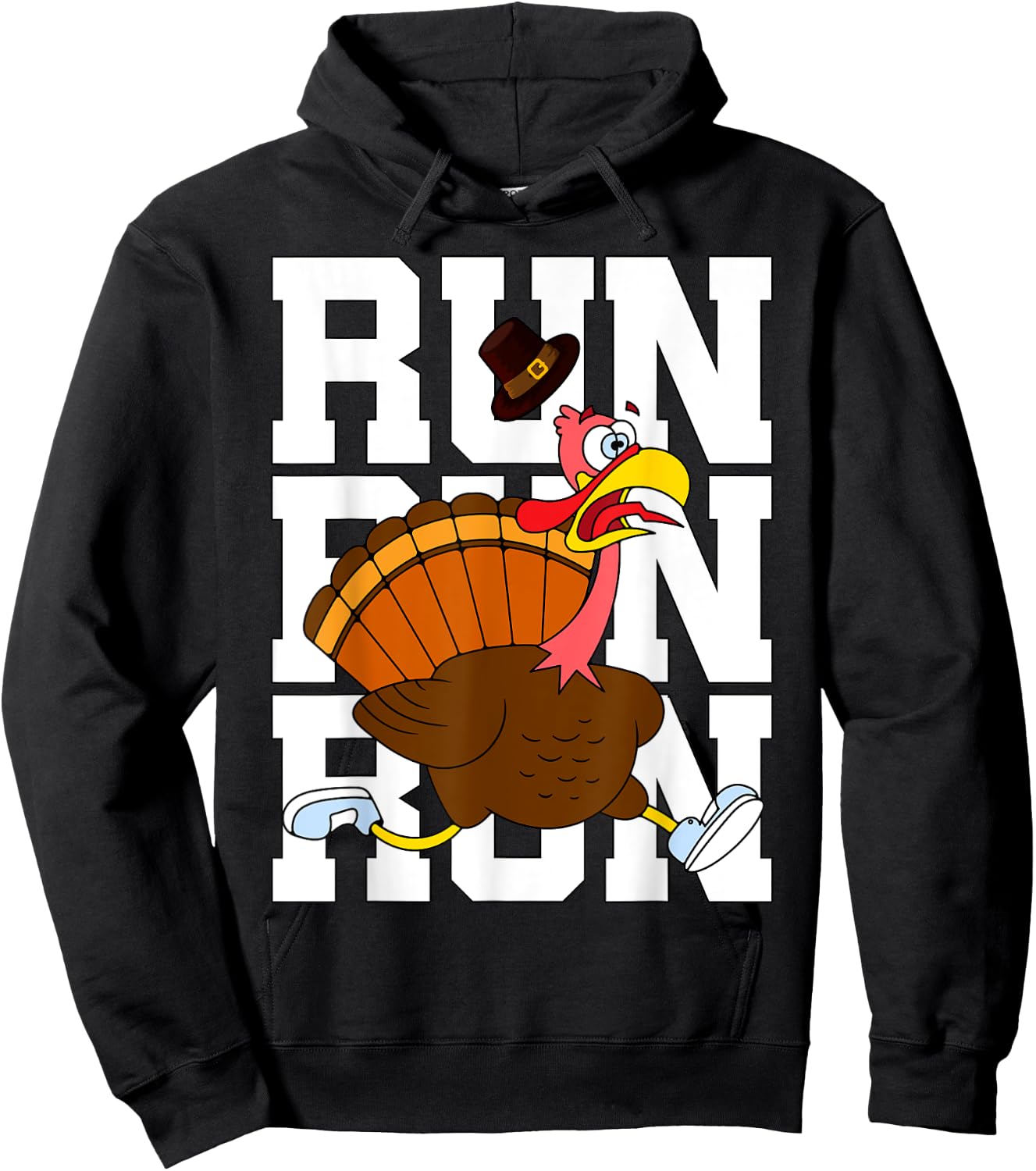 Turkey Run Costume Thanksgiving Running Turkey Trot Hoodie - Hoodie | Black