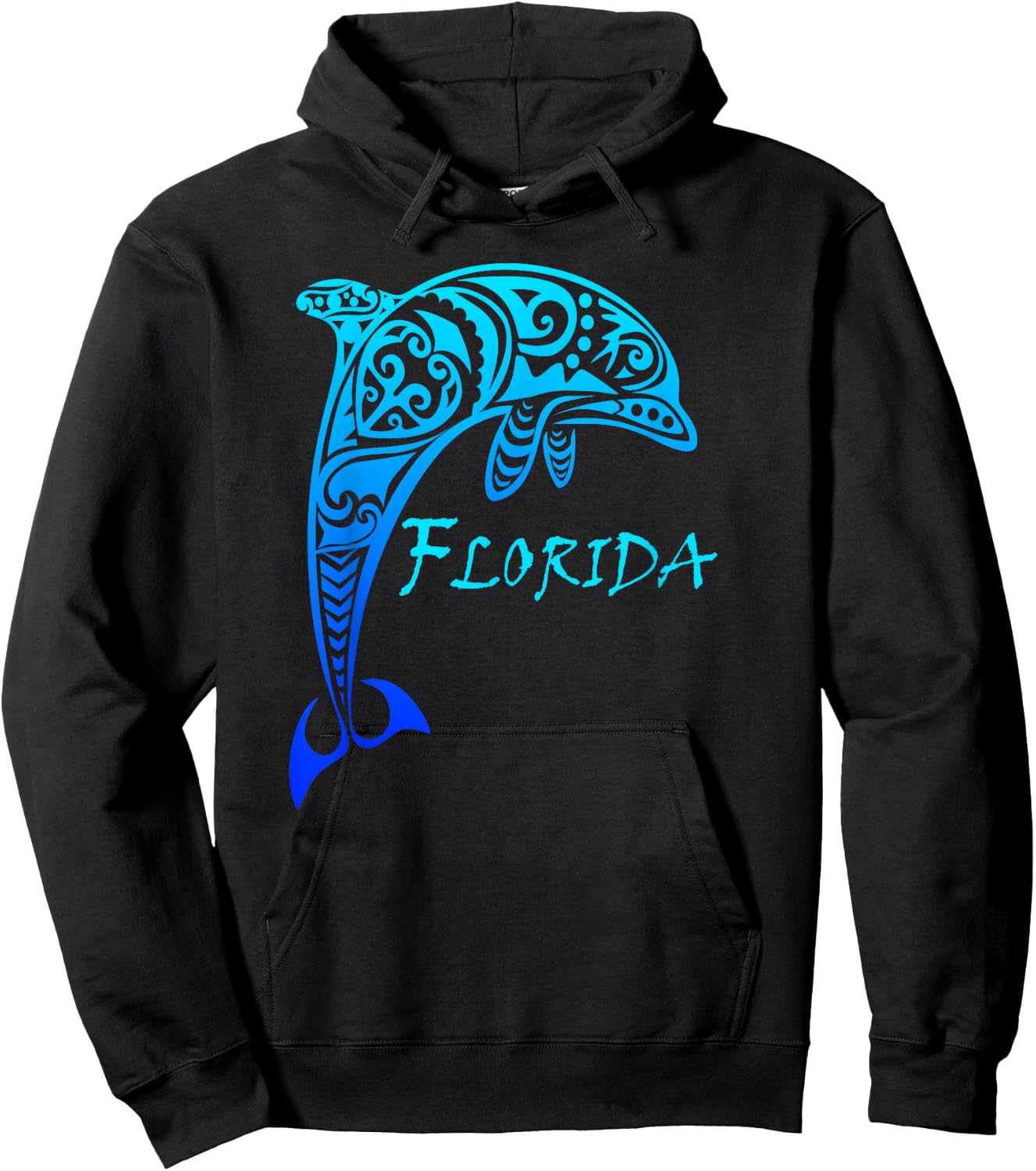Florida Vacation Vintage Retro Dolphin Small Hoodie - Hoodie | Black